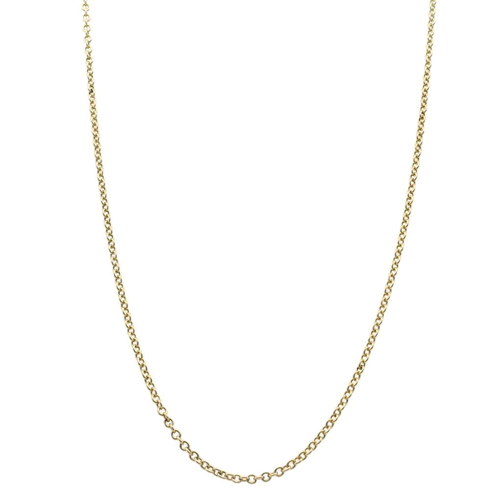 Estate 10K Yellow Gold 1mm Cable Chain Choker Necklace、mySite、botmansion