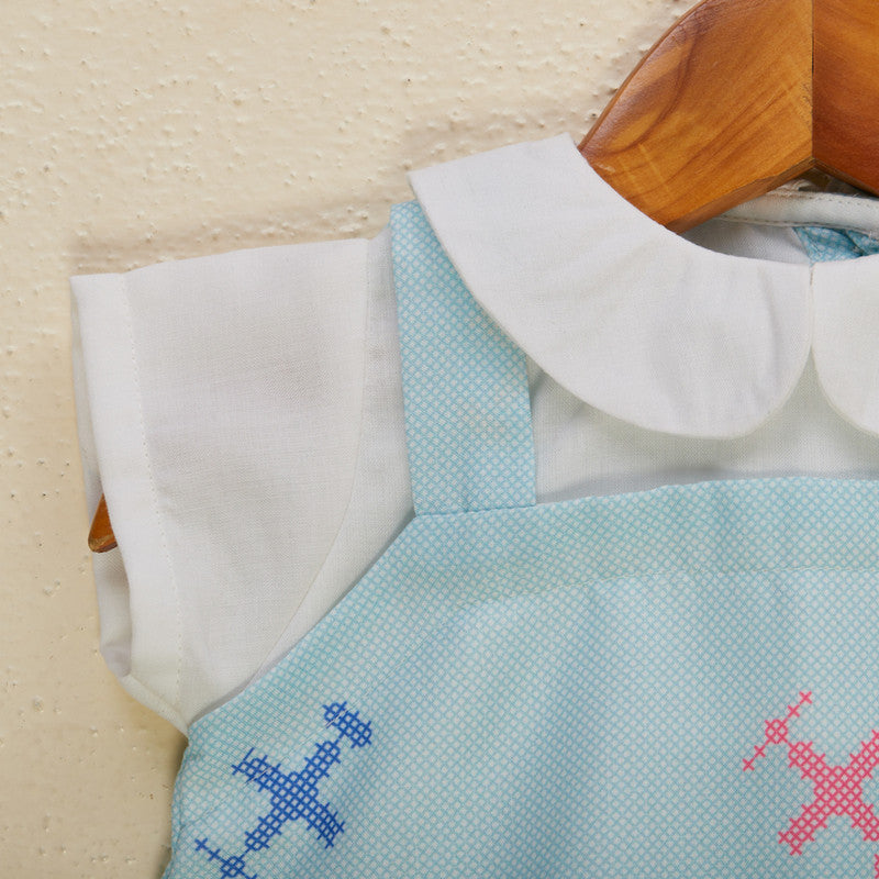 Kota Cotton Embroidered Dress For Kids | Blue、mySite、camillekostekn