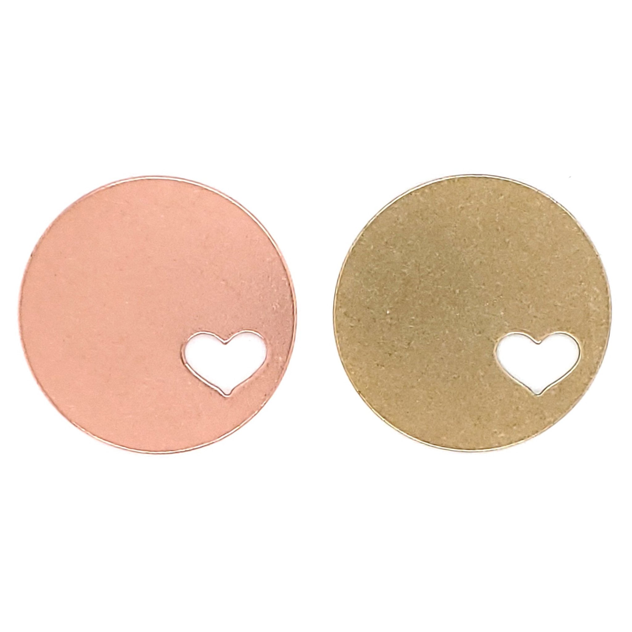 Brass Blank Round Heart Cutout Pendant / SBB0202、mySite、dreamappss