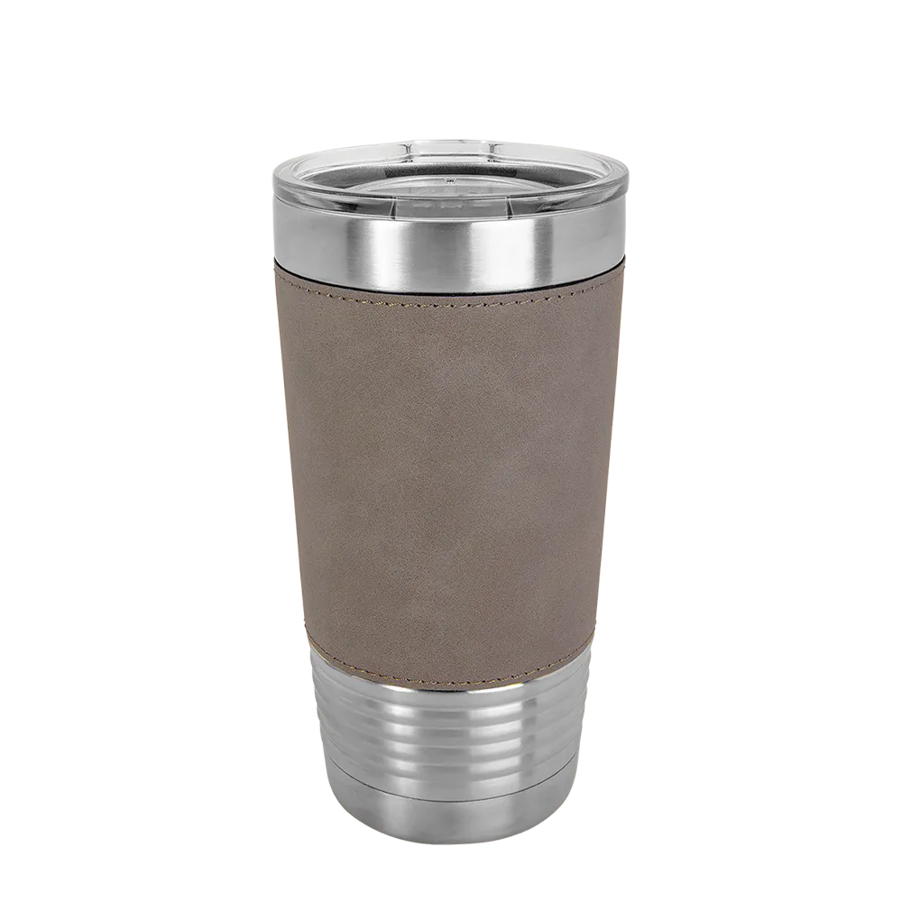 Polar Camel 20 oz. Laserable Leatherette Tumbler w/ Clear Lid、mySite、noshort
