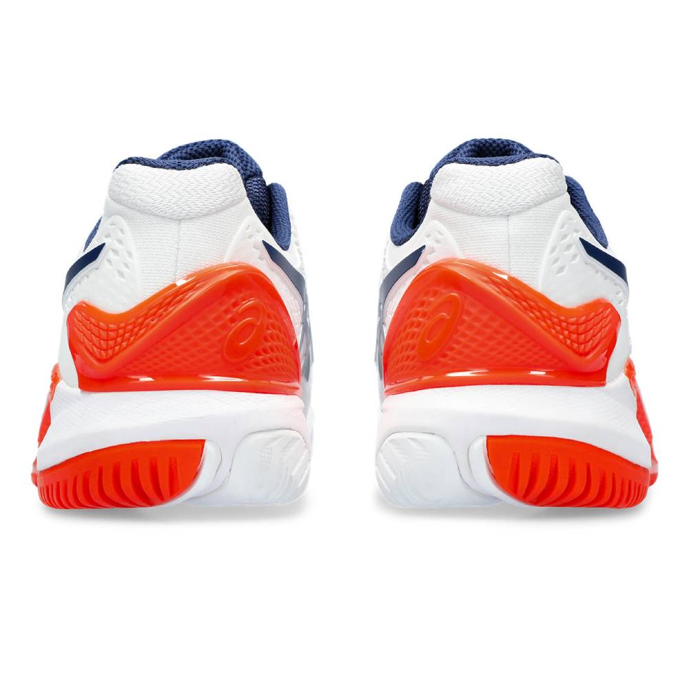 Asics Gel Resolution 9 Men's Tennis Shoe (White/Blue/Orange)