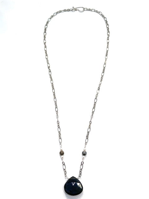 Sconset Flair Studio Faceted Labradorite Necklace w/ Seed Pearls、mySite、noshort