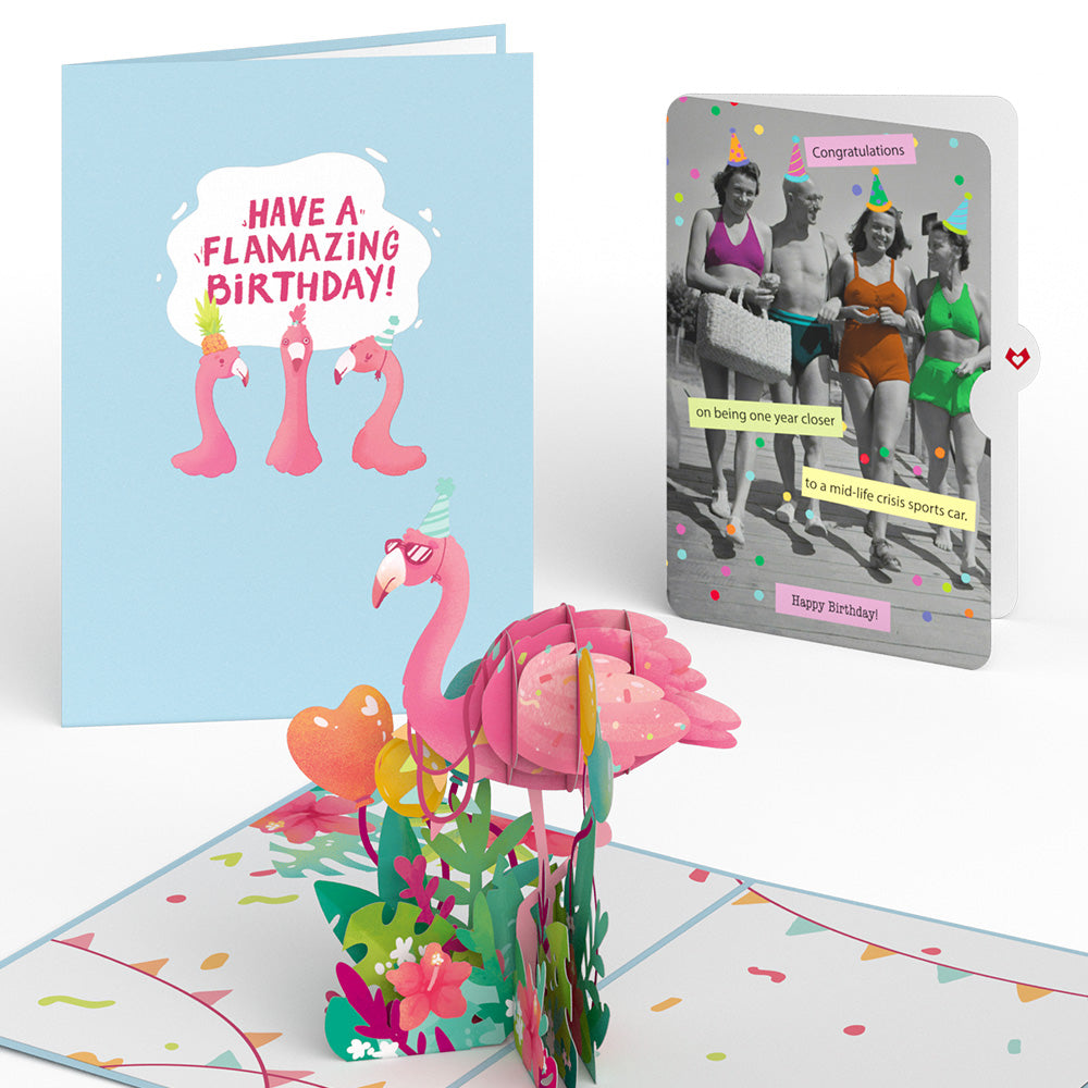 Flamazing Birthday Flamingo Pop-Up Card and Sentiment Set、mySite、solidvoid