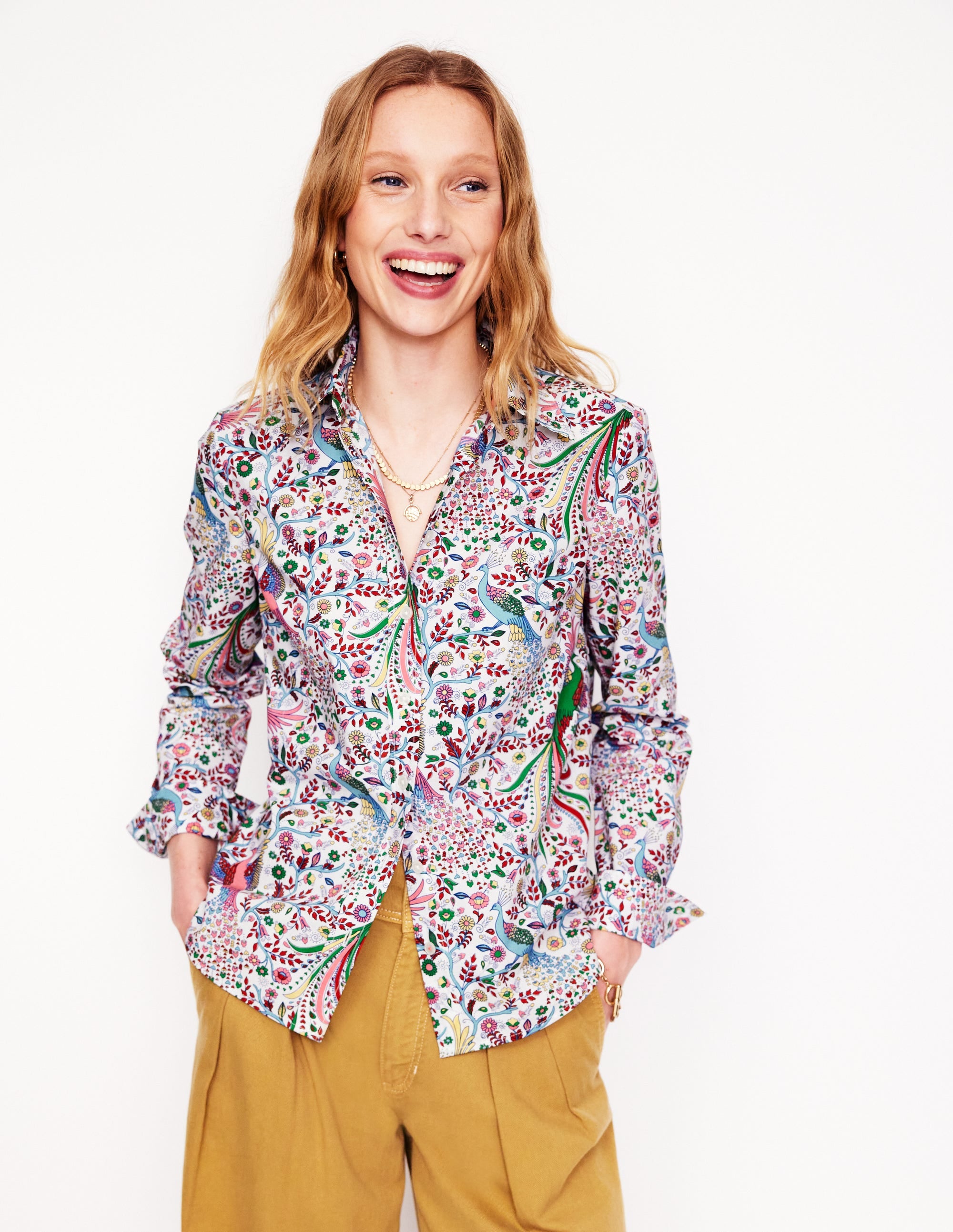  Sienna Cotton Shirt-Multi, Enchanting Peacock、mySite、ashleygrahame