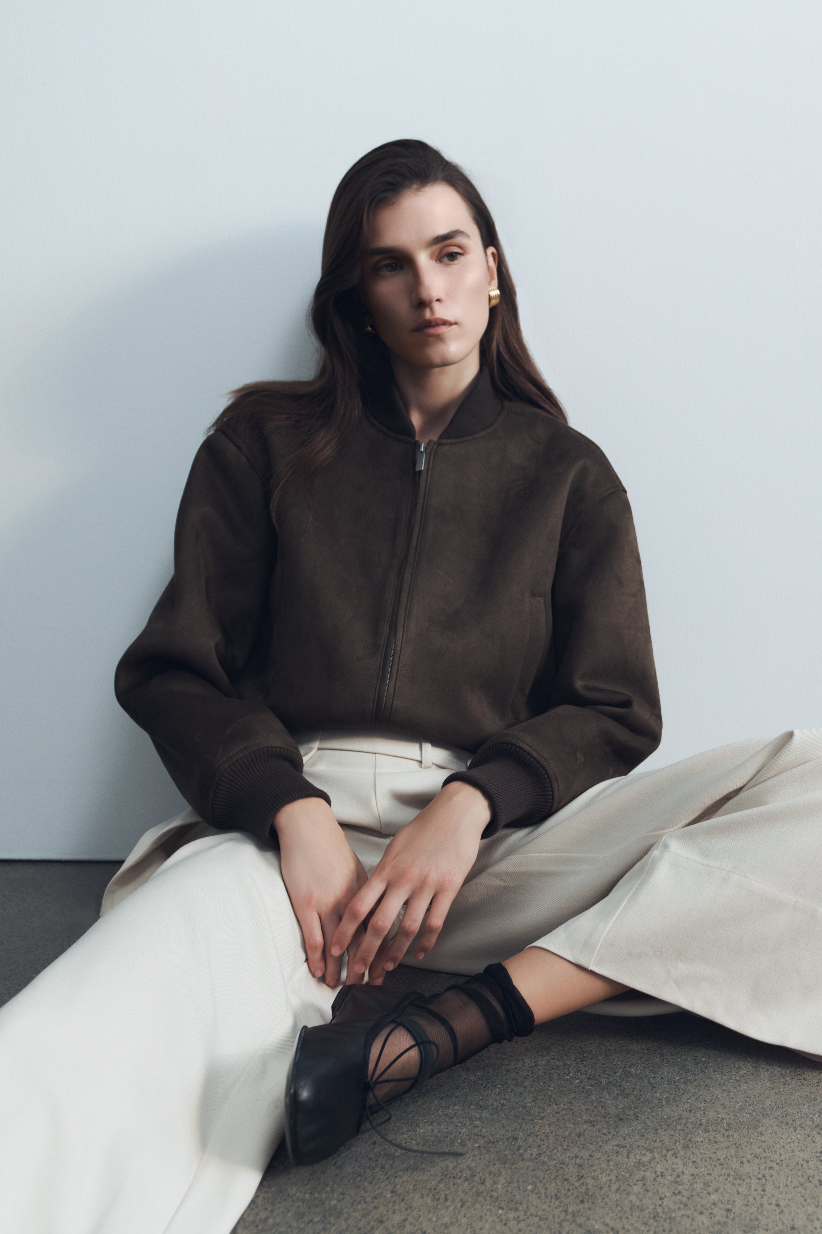 Rudy Suede Bomber Jacket - Chocolate、mySite、solidvoid