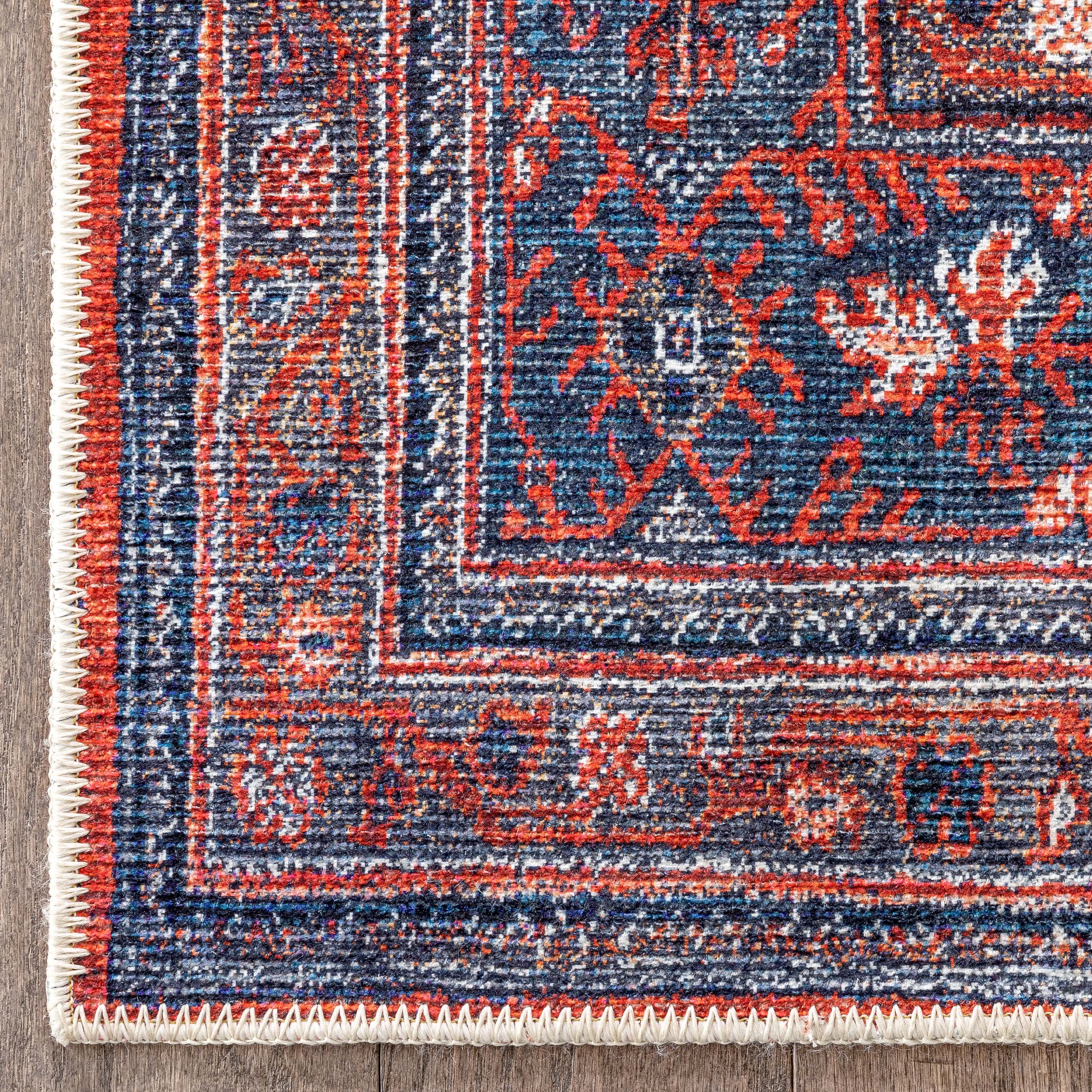 Daliah Machine Washable Vintage Persian Oriental Red Flat-Weave Rug、mySite、gigharbornorthrealestate