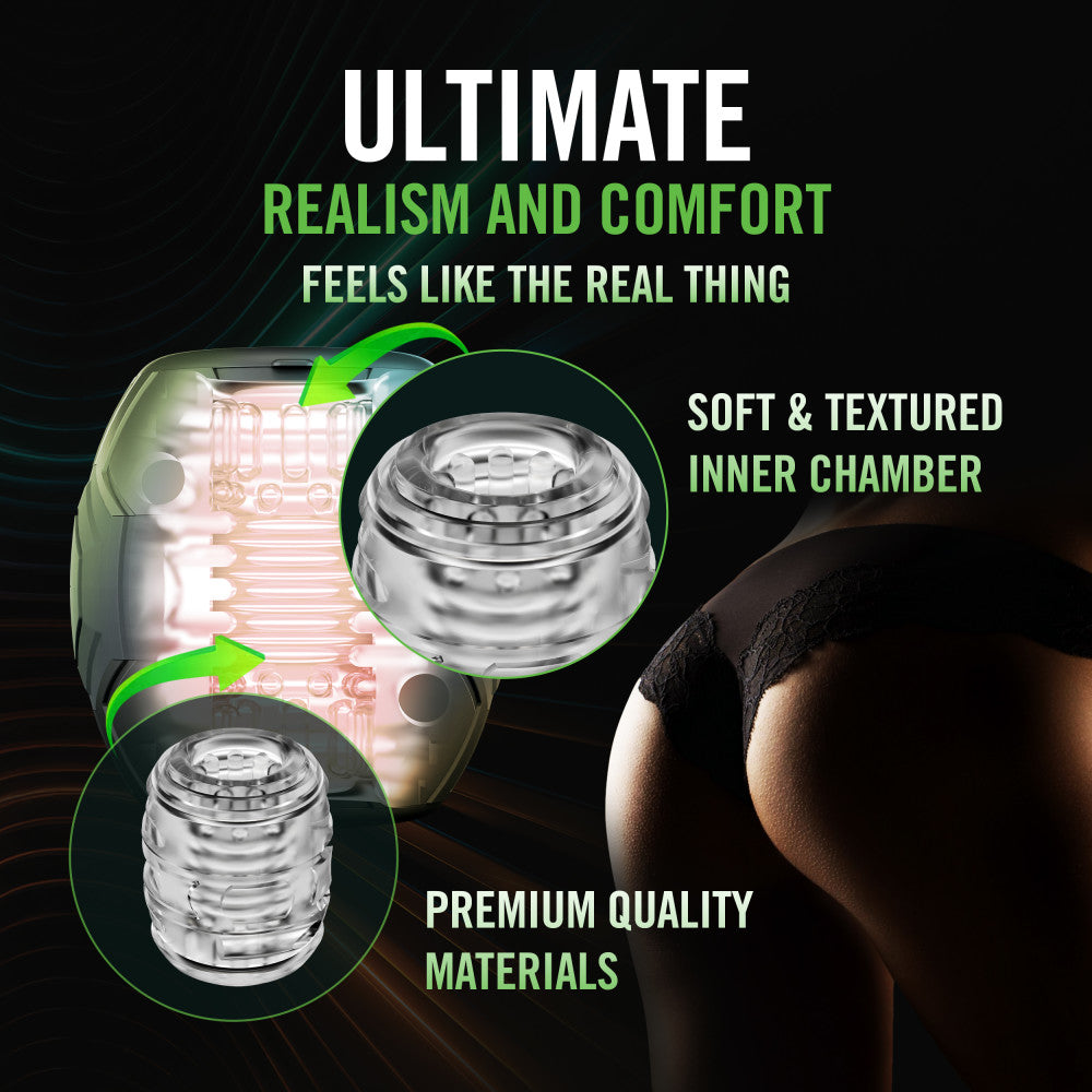 Blush M For Men | Dome X – Vibrating Automatic Male Masturbator With Easy-Grip Discreet Dome Design Stroker – Black、mySite、bottomscart