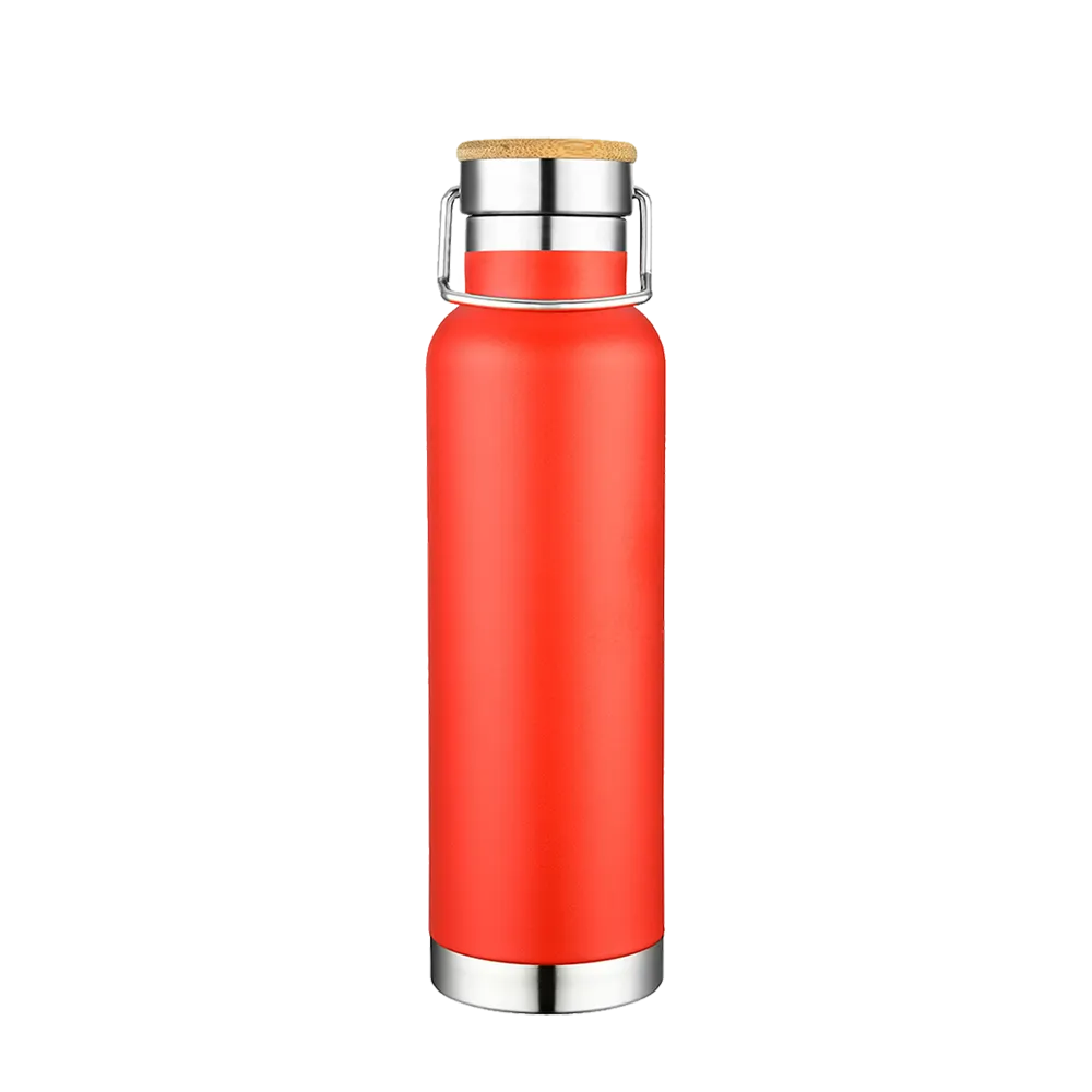 Slate 22 oz Vacuum Bottle W/ Bamboo Top、mySite、noshort