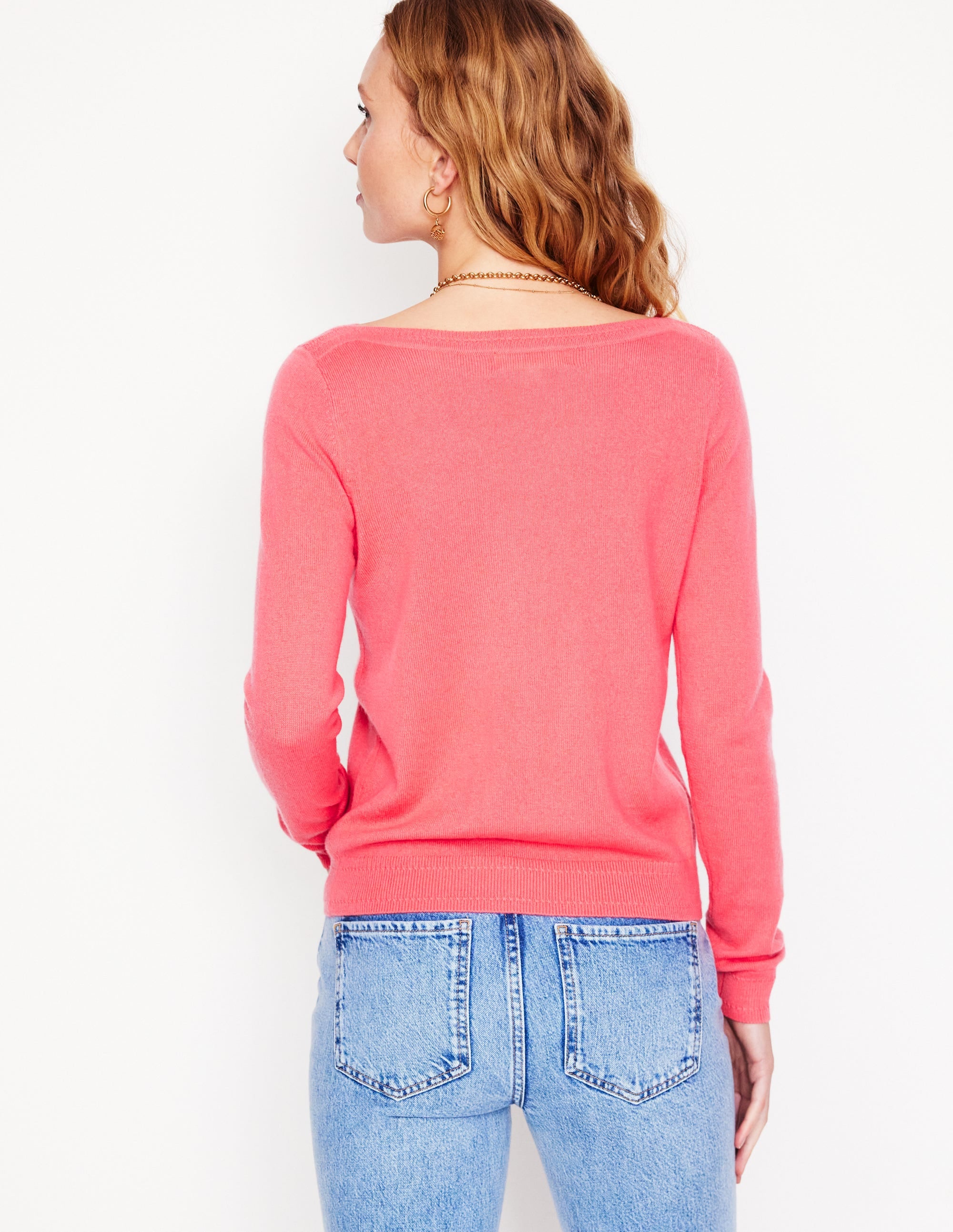  Eva Cashmere Boat Neck Sweater-Azalea Pink、mySite、ashleygrahame