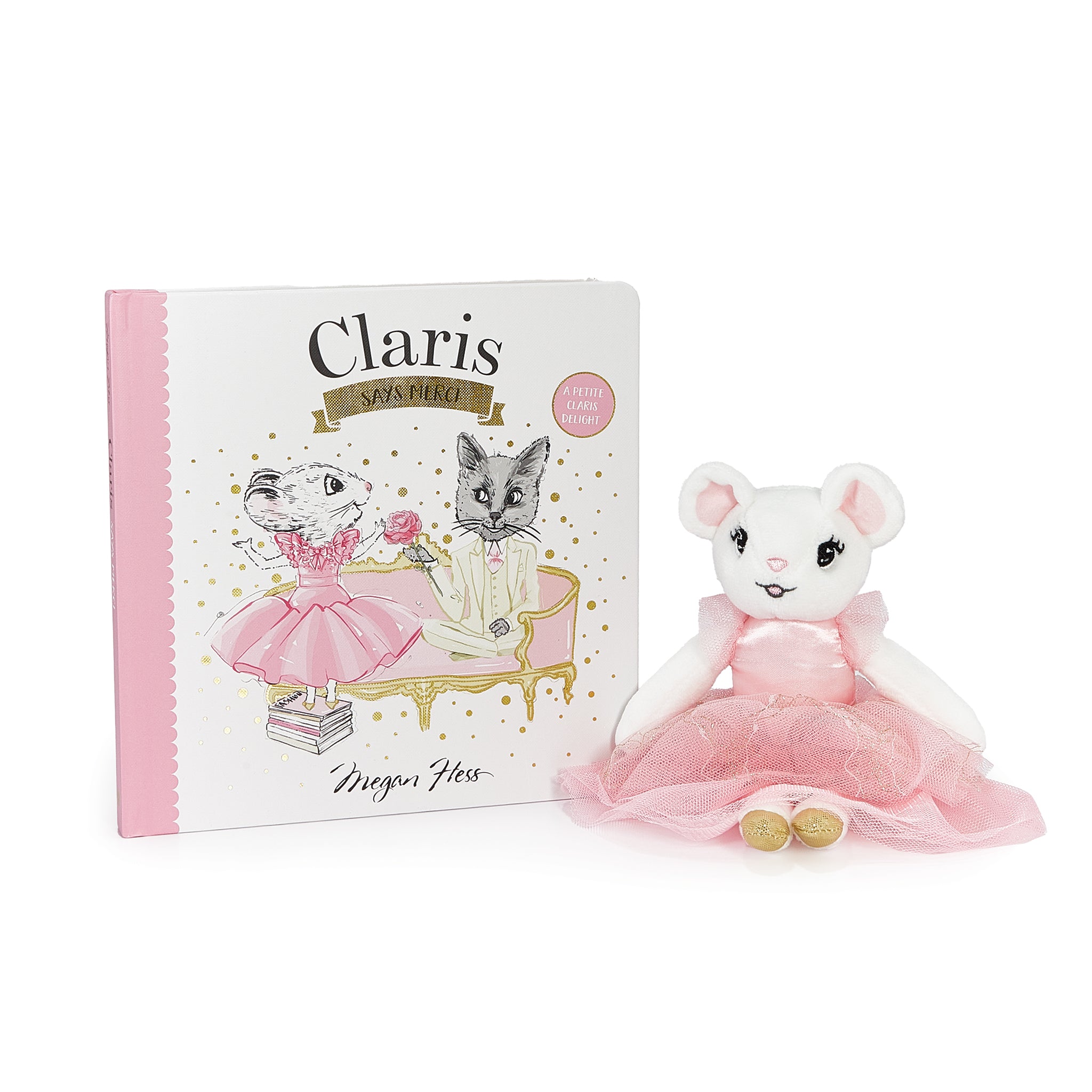 Claris The Mouse: Claris Says Merci & Pink Mini Plush Doll Book Bundle、mySite、g9winljtr
