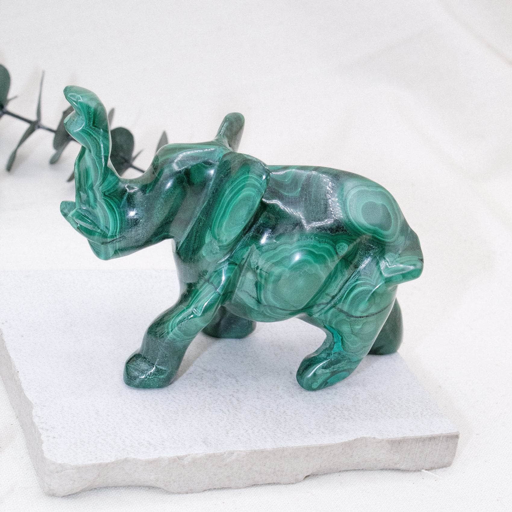 Genuine Malachite Elephants - Hand Carved - 1 of a Kind、mySite、hinf8tx79