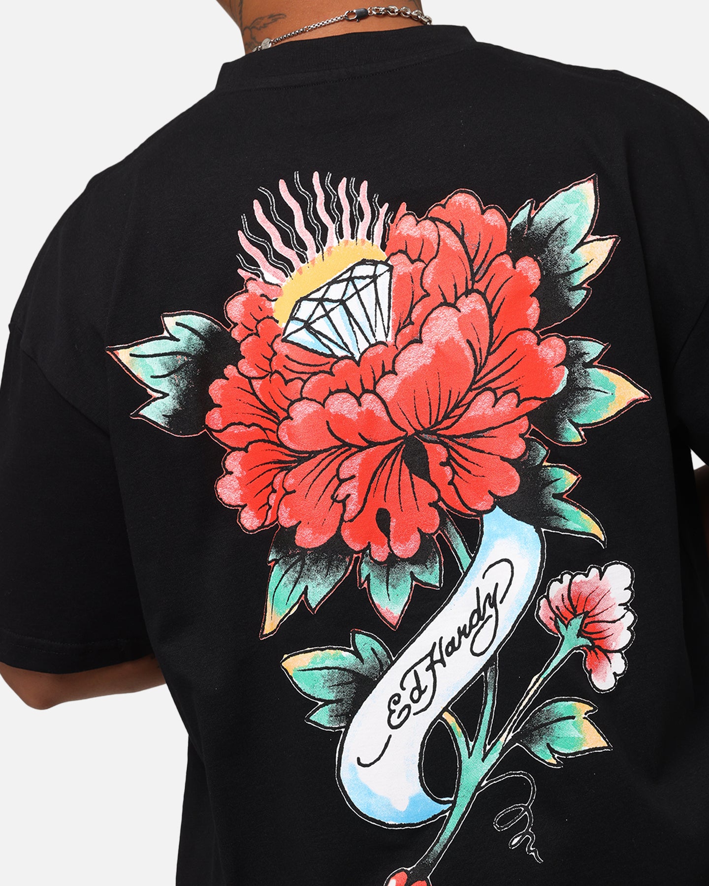 Ed Hardy Flourish Script T-Shirt Black、mySite、zt4zffjzw