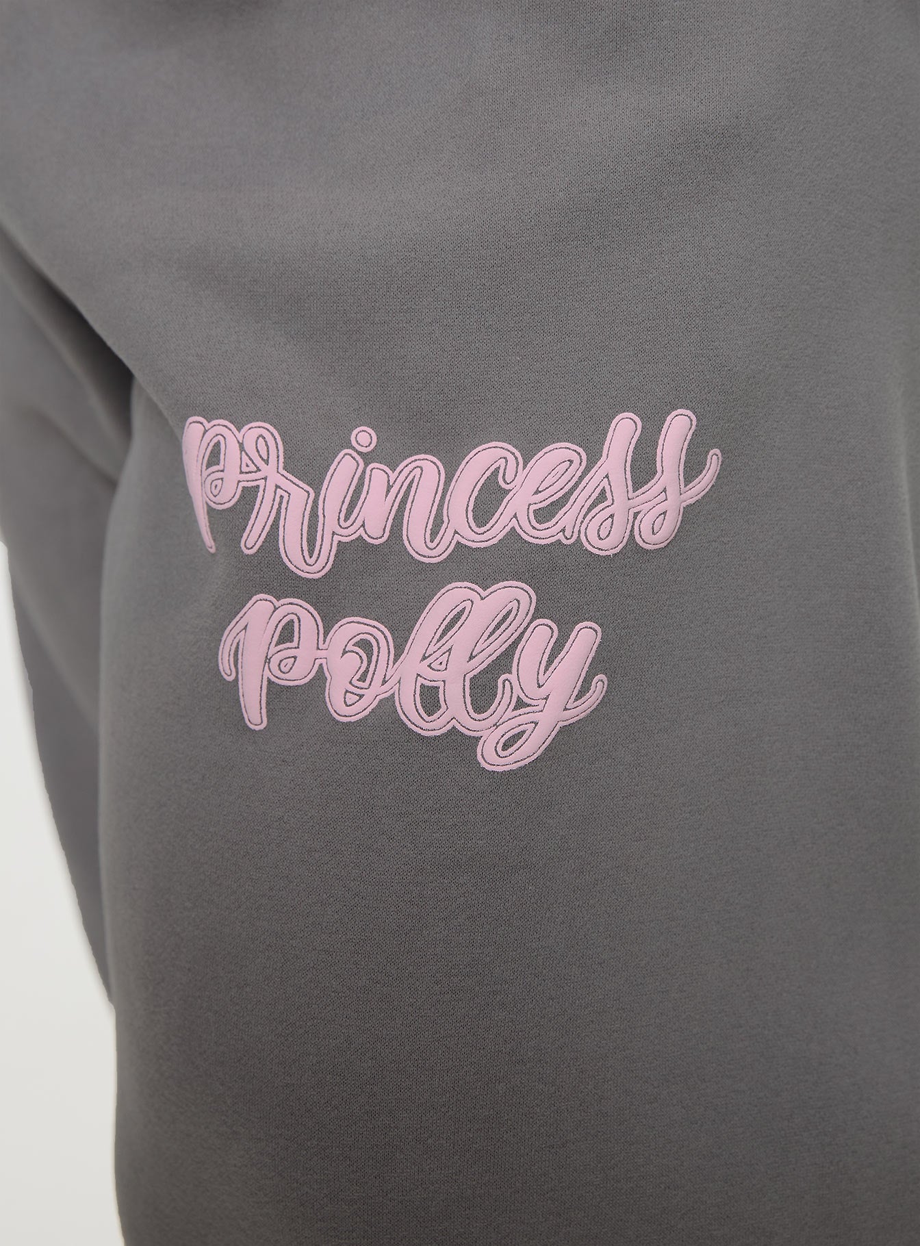 Princess Polly Track Pants Puff Text Charcoal Curve、mySite、solidvoid