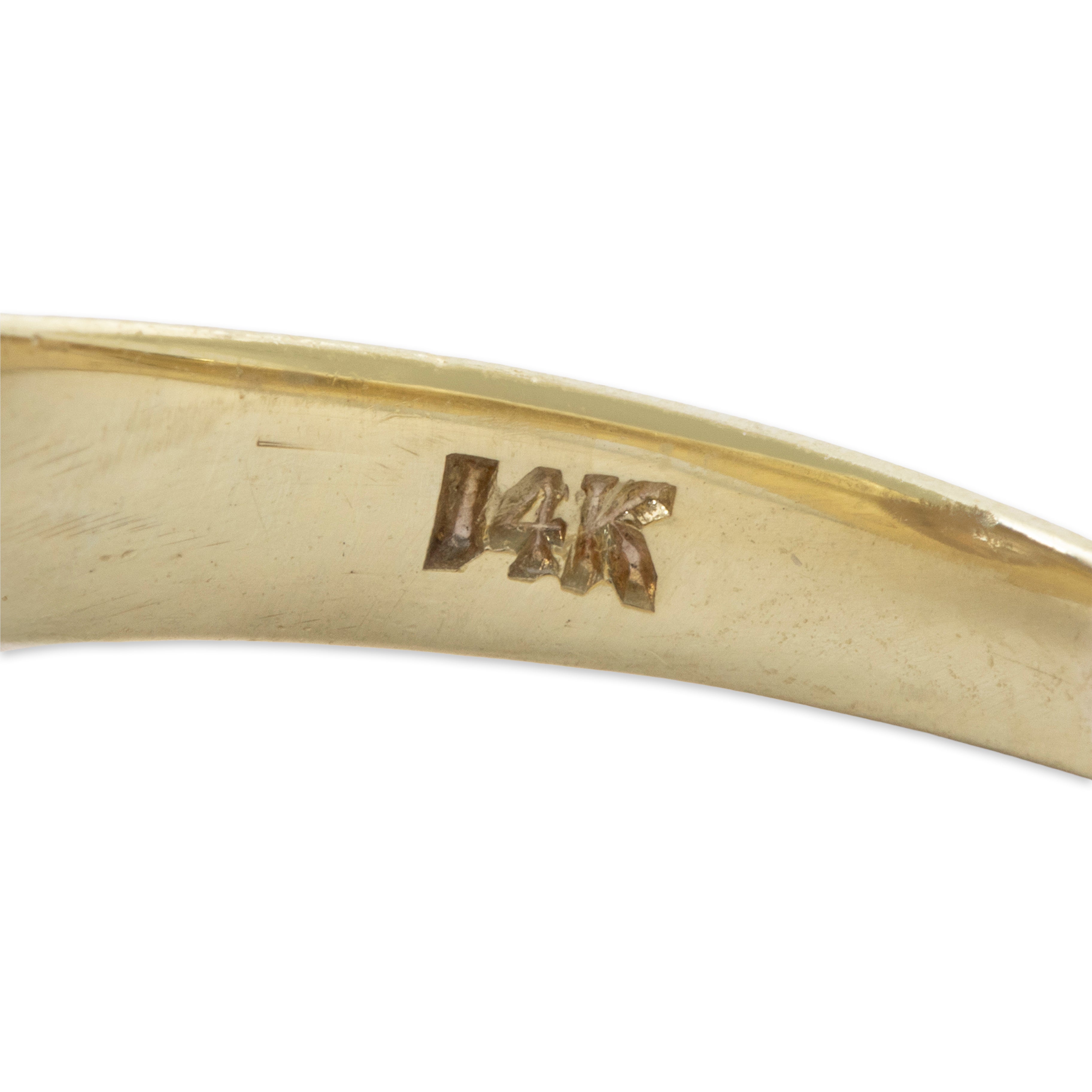 Antique 14k Yellow Gold .25ct Old Mine Diamond Engraved Shoulders Ring 8.25、mySite、hinf8tx79