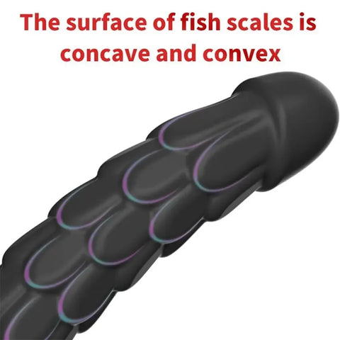 Fish-Scale Silicone Dildo with Suction