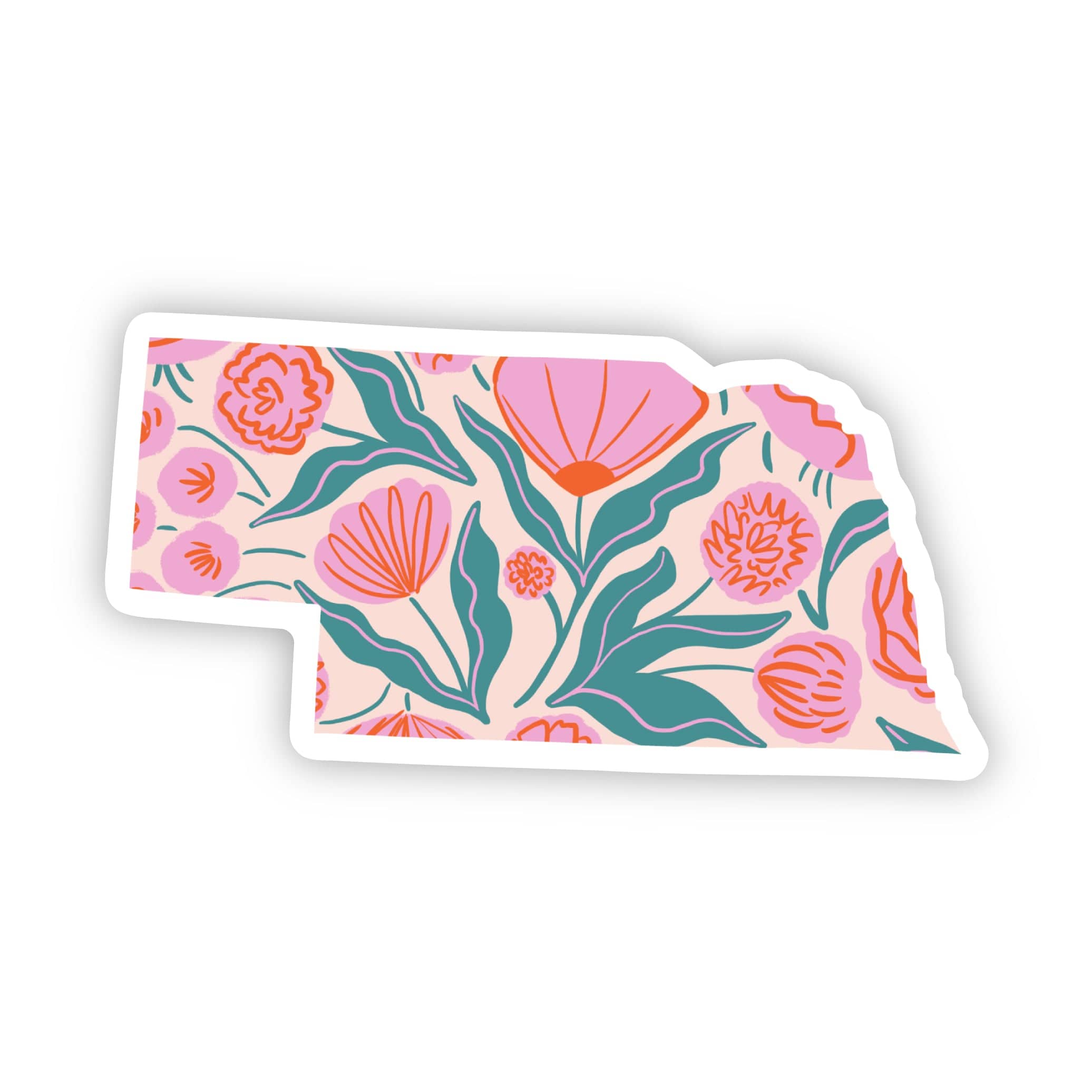  Nebraska Sticker - Elegant Floral、mySite、ghnorth