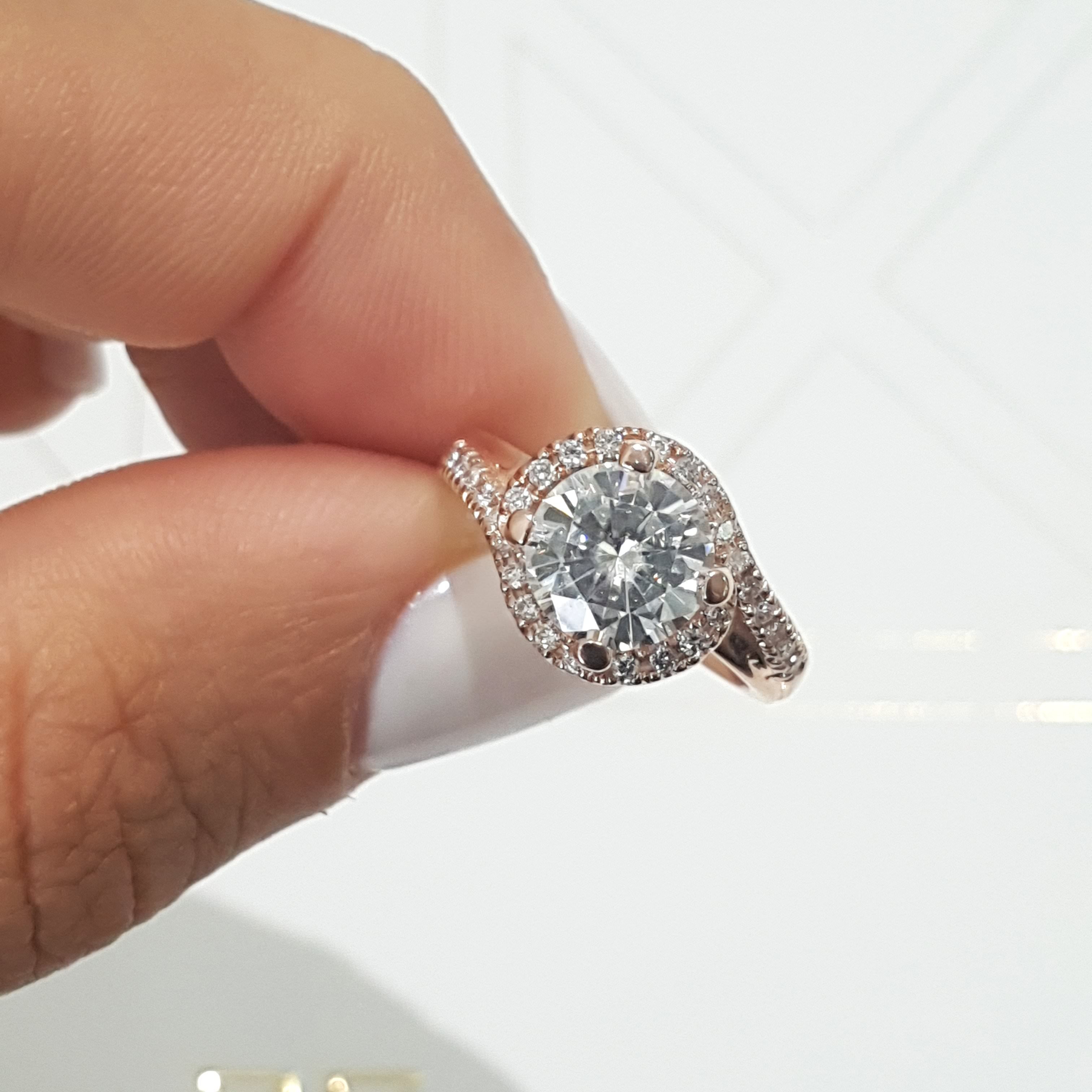 Stella Moissanite & Diamond Ring -14K Rose Gold、mySite、hinf8tx79