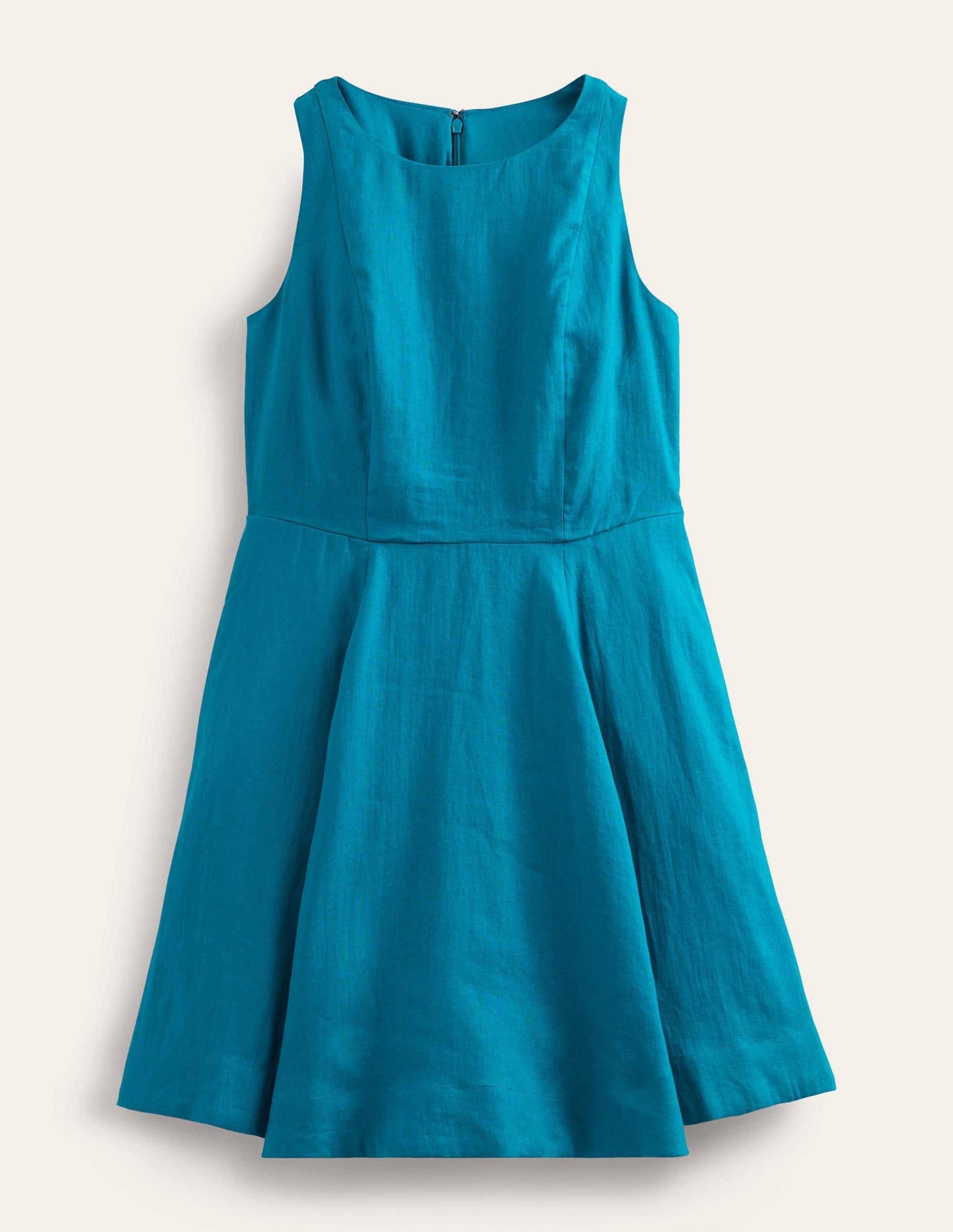  Fit-and-Flare Linen Mini Dress-Teal、mySite、ashleygrahame