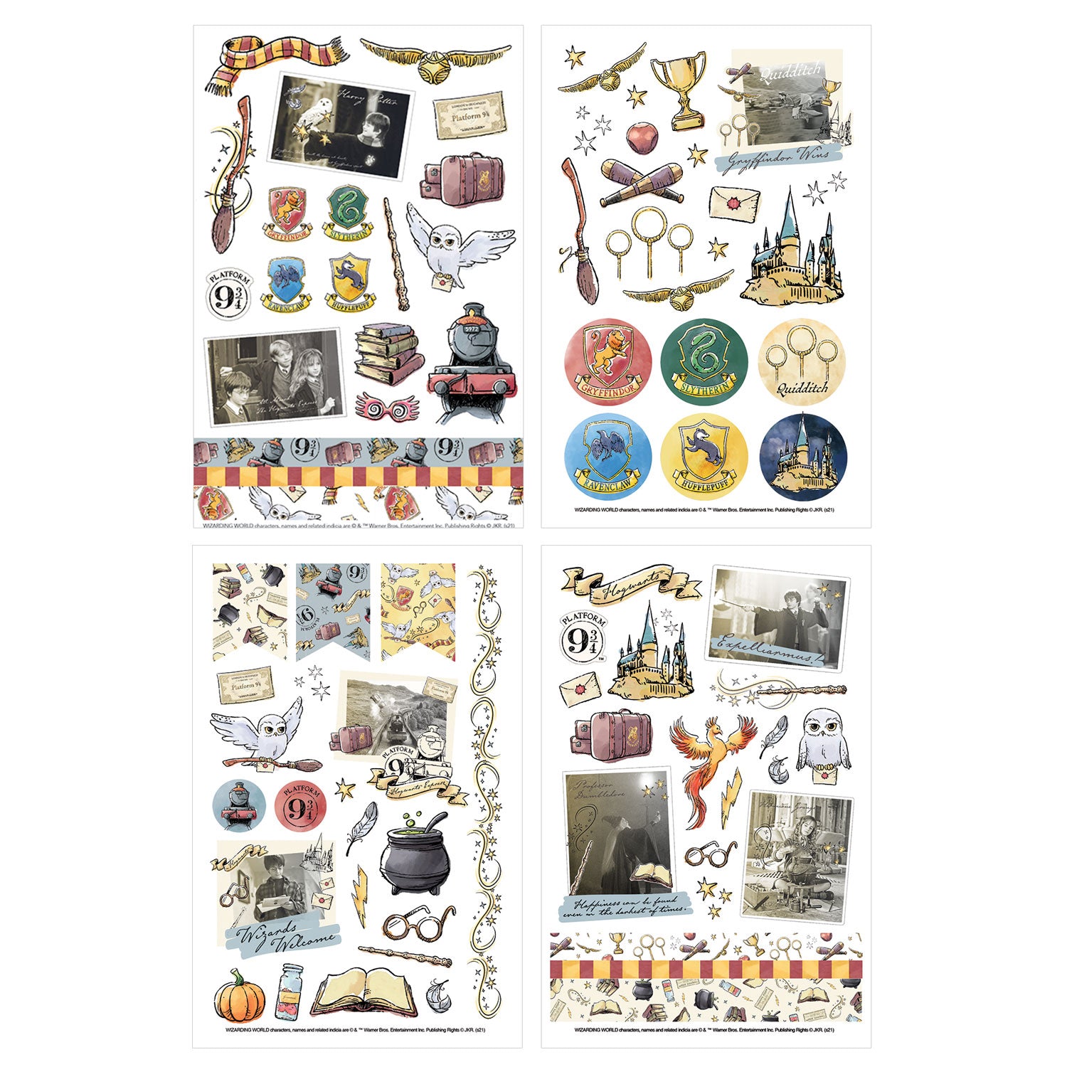  Harry Potter Classic Stickers, 4 sheets、mySite、ghnorth