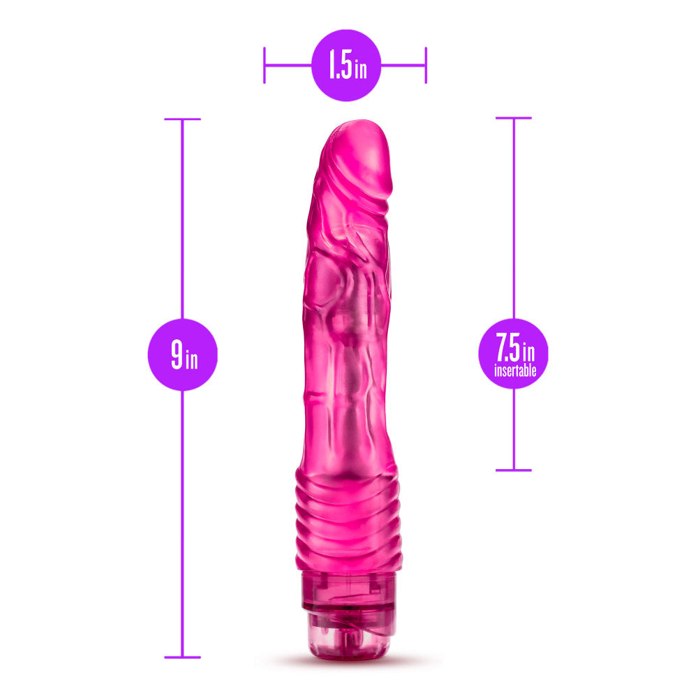 B Yours By Blush® | Vibe #2 Realistic Pink 9-Inch Long Vibrating Dildo、mySite、bottomscart
