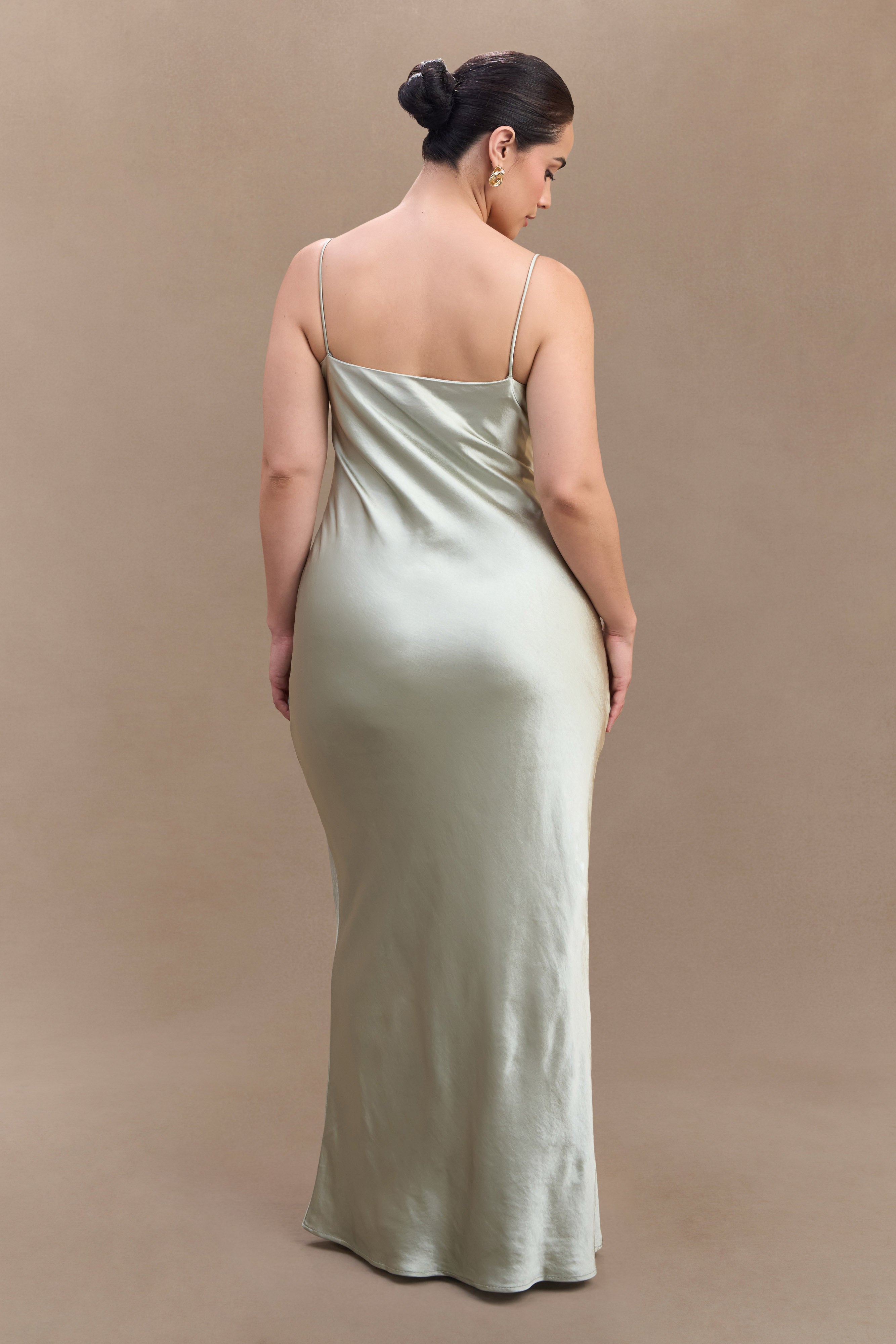 Lilly Sweetheart Satin Maxi Dress - Sage、mySite、solidvoid