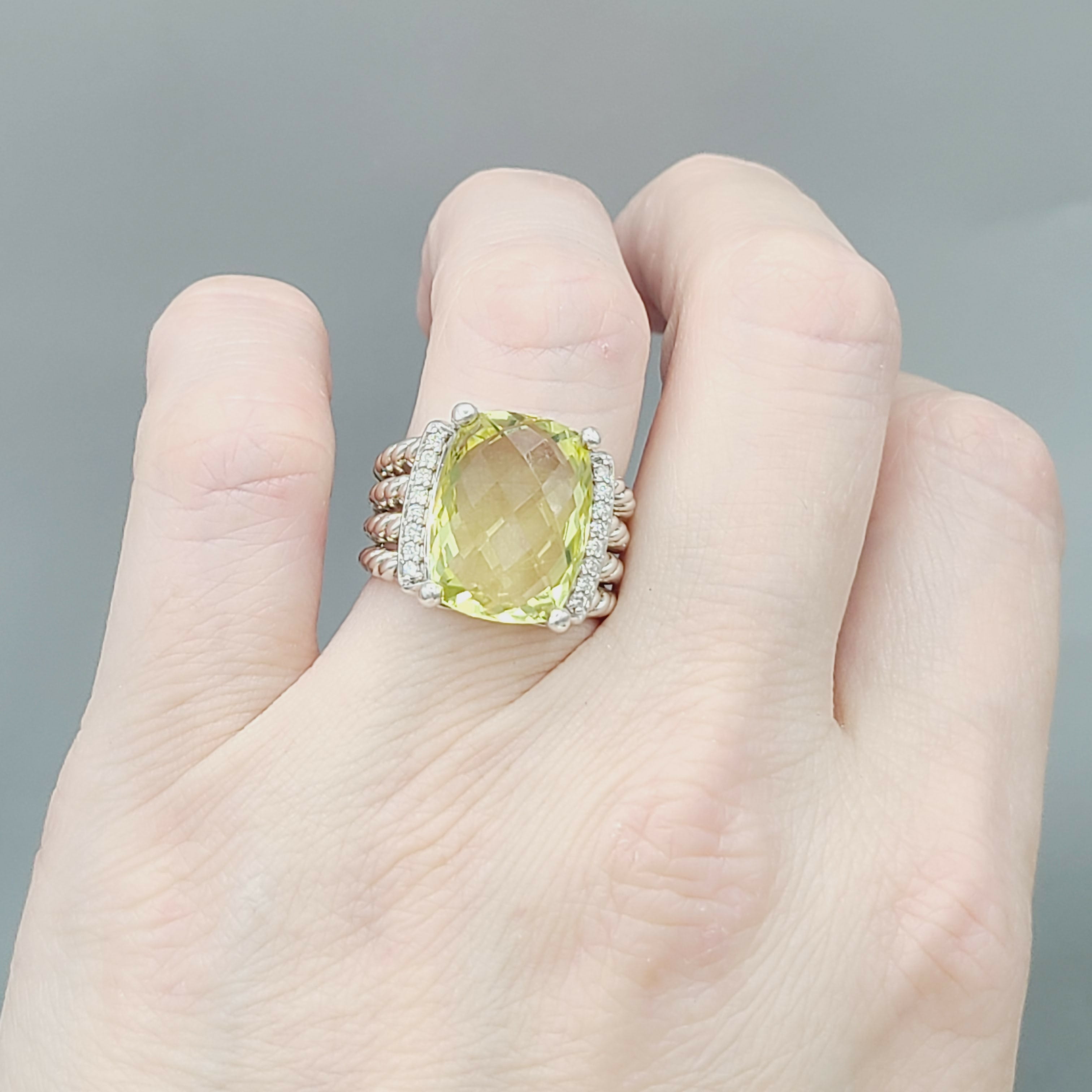 David Yurman Wheaton Ring 鈥?16脳12 Lemon Citrine & Diamonds、mySite、hinf8tx79