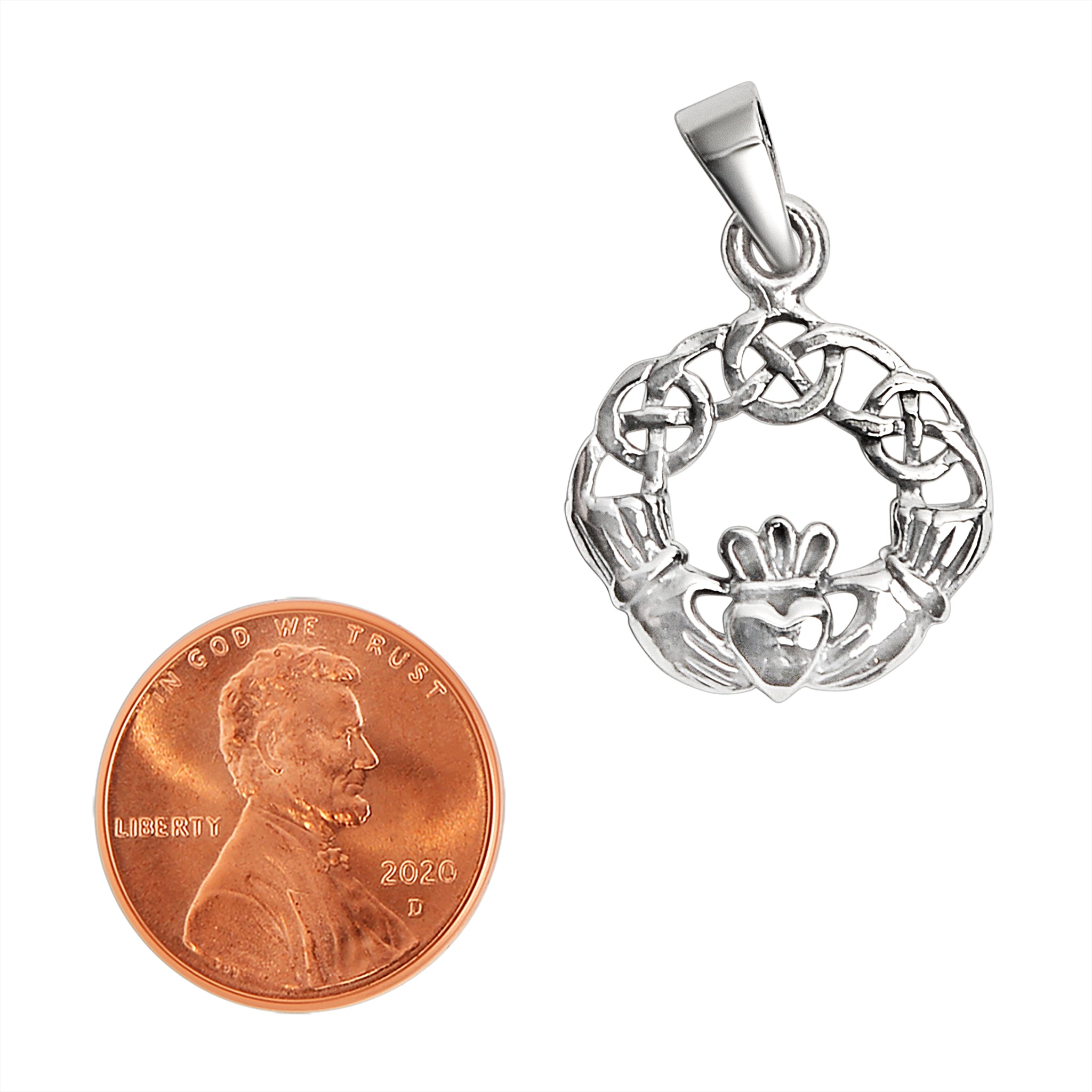 Sterling Silver Celtic Knot Claddagh Pendant / SSP0032、mySite、dreamappss