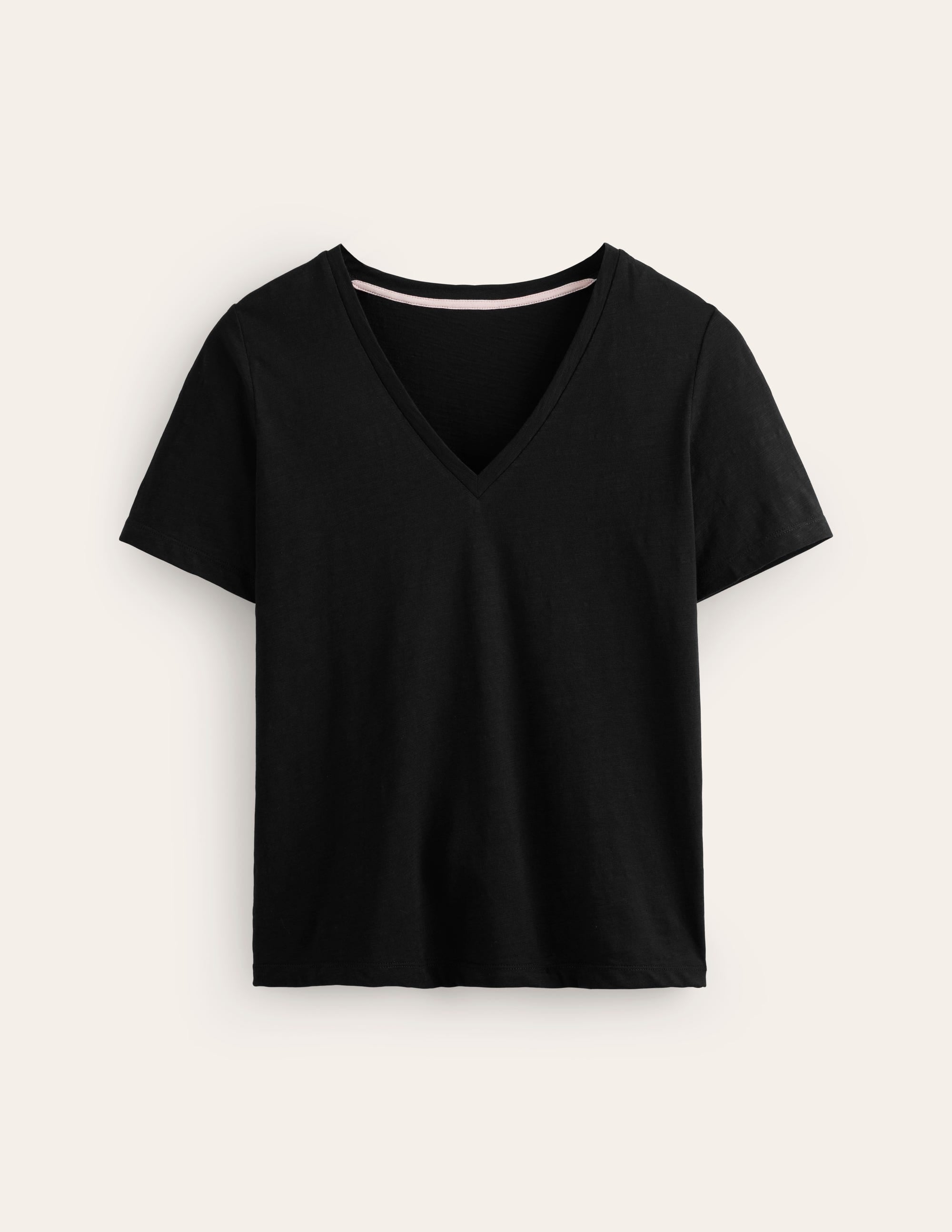  Regular V-Neck Slub T-shirt-Black、mySite、ashleygrahame