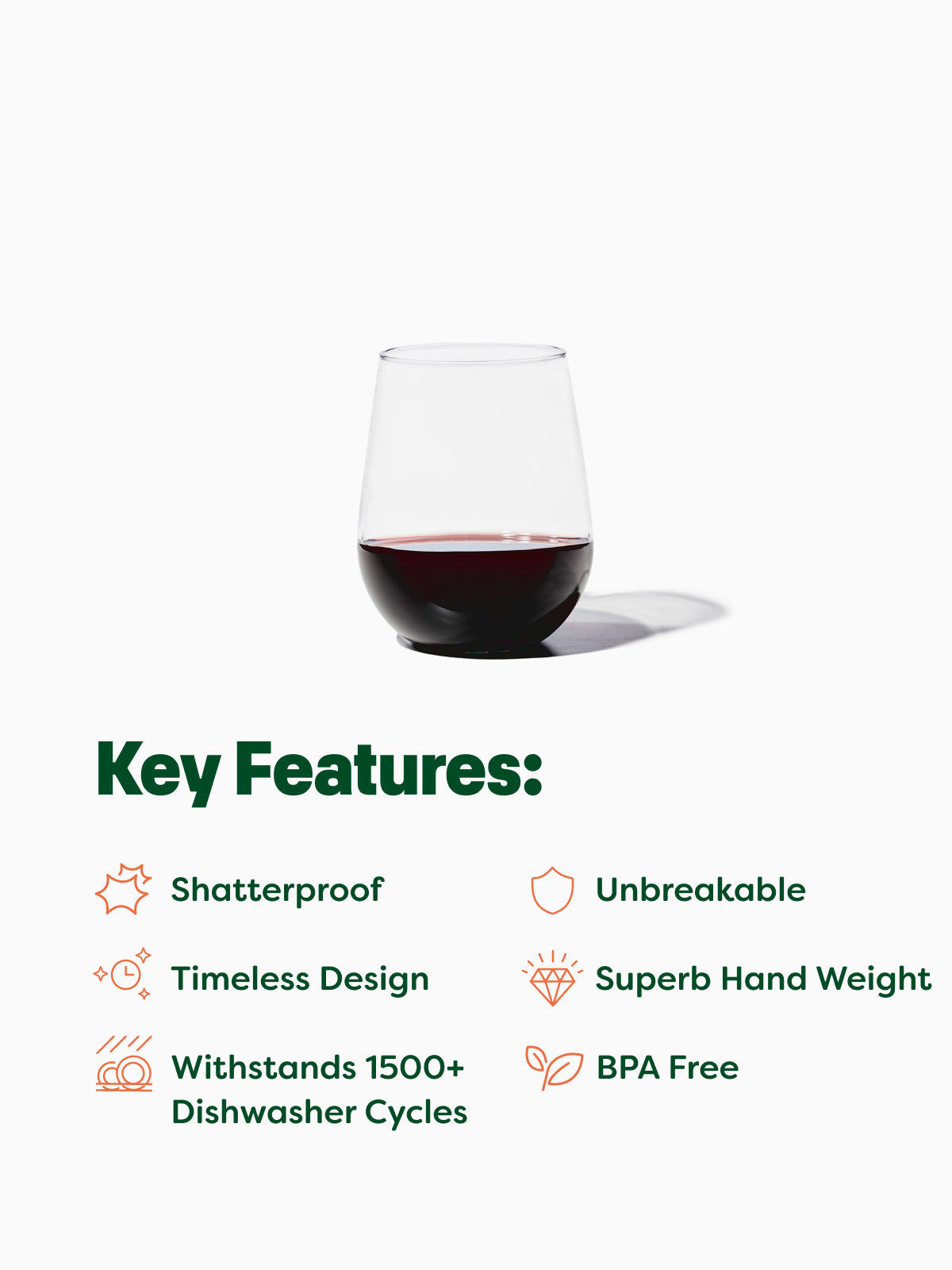 RESERVE 16oz Stemless Wine Tritan Copolyester Glass - Bulk、mySite、camillekostekn