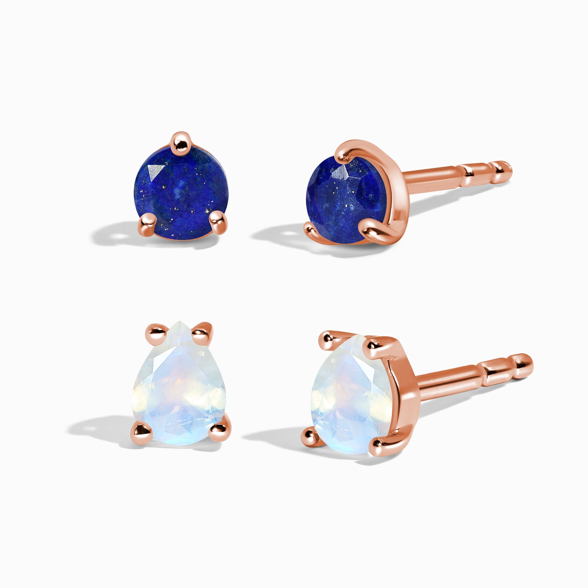 Lapis Lazuli Moonstone Petite Round & Teardrop Studs、mySite、hinf8tx79