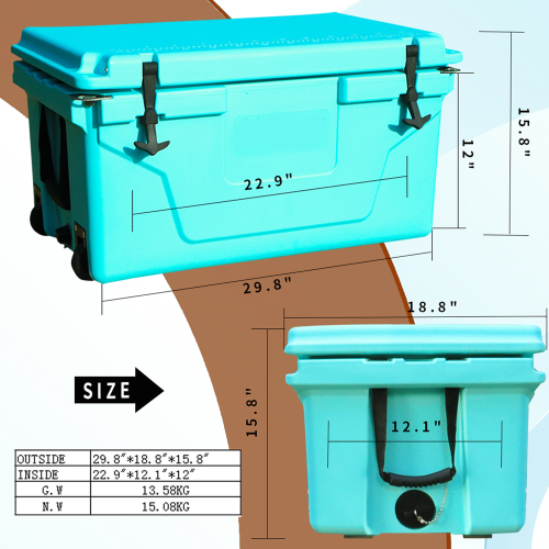 Hot Selling Blue color 65QT Outdoor cooler fish ice chest Box 2022 Popular Camping Cooler Box、、eastwooduniform