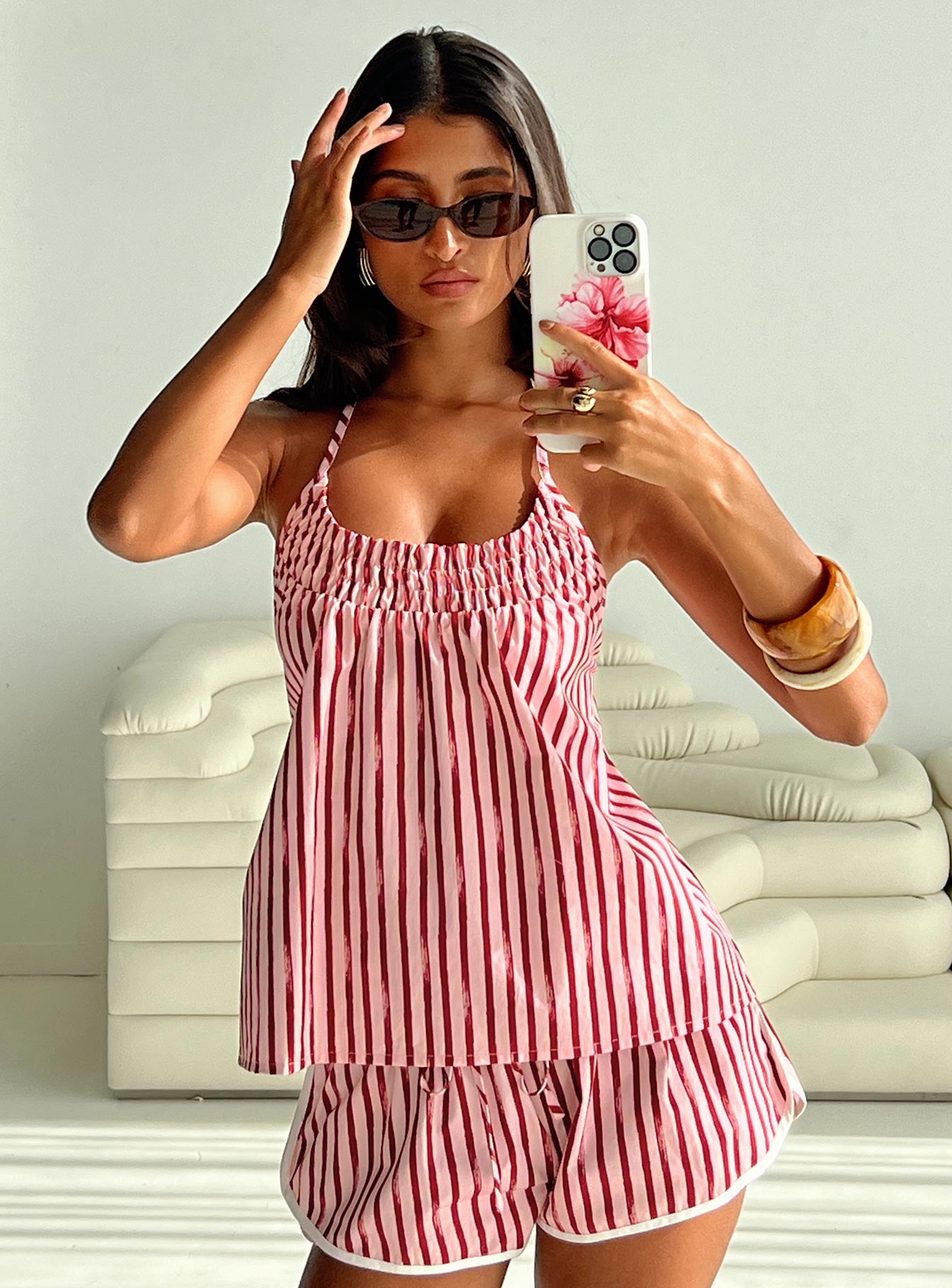 Your Everything Shorts Pink Stripe、mySite、solidvoid