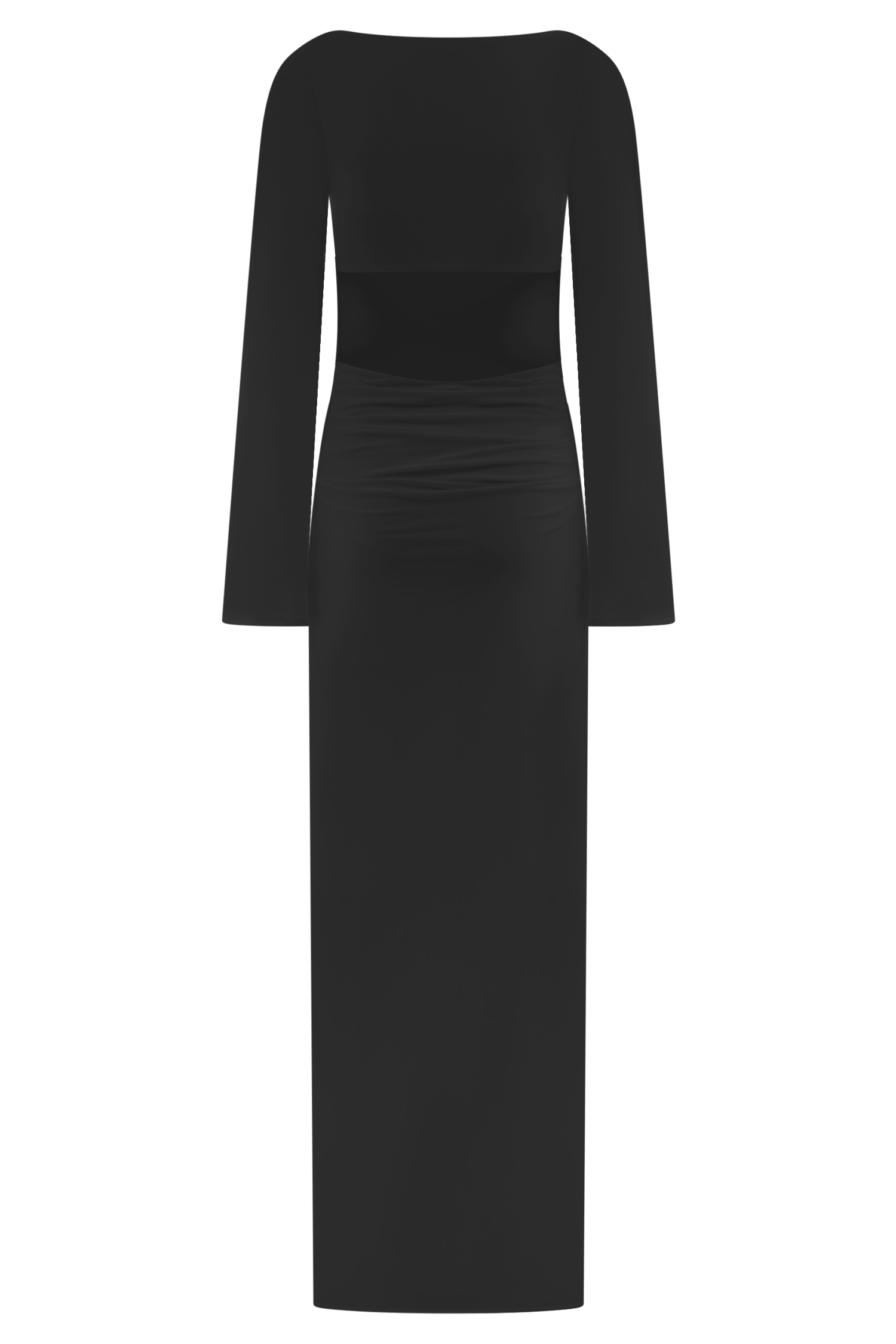 Vienna Slinky Cut Out Maxi Dress - Black、mySite、solidvoid