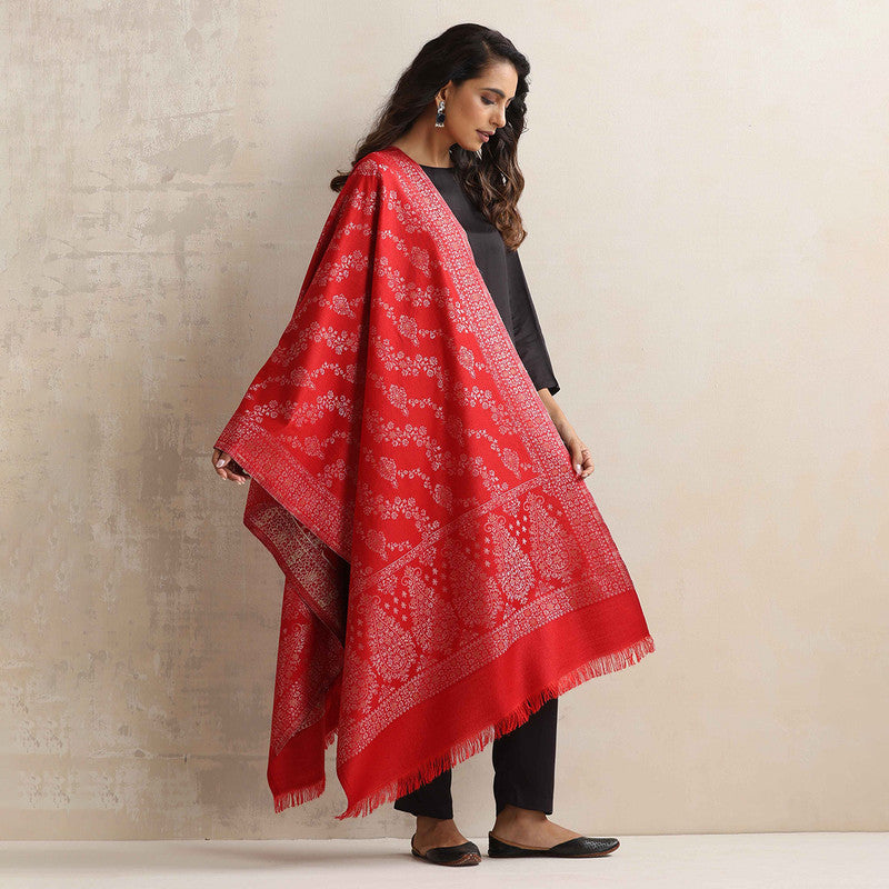 Woolen Stole | Printed Design | Red、mySite、camillekostekn