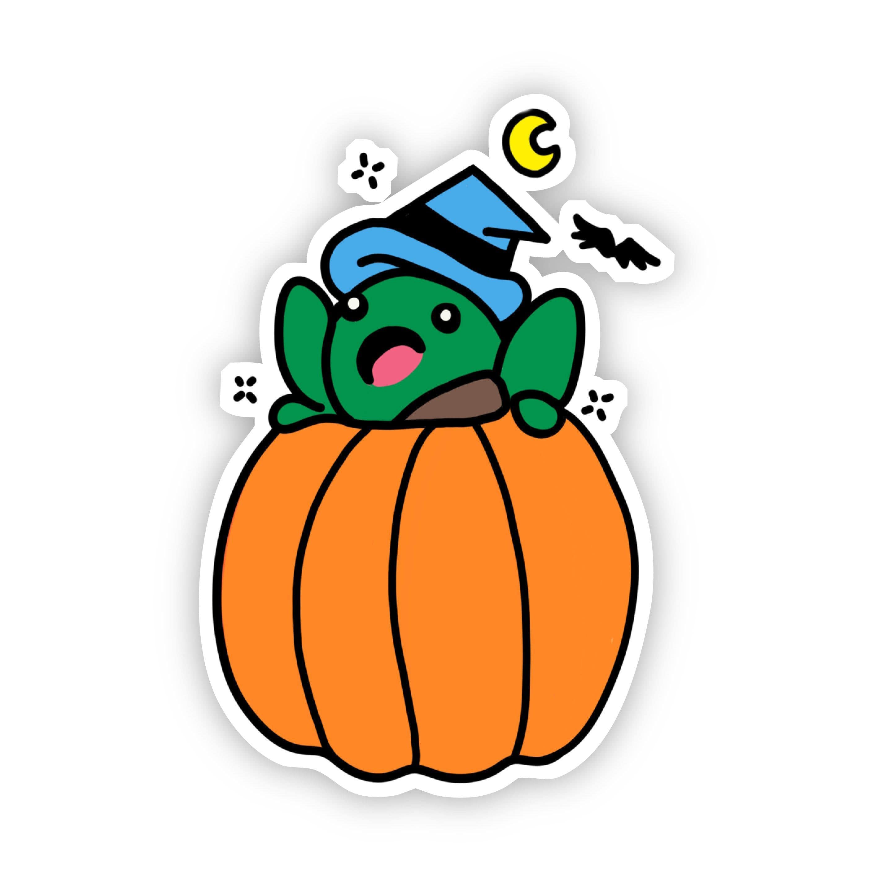  Frog Pumpkin Halloween Sticker、mySite、elrpsem3k