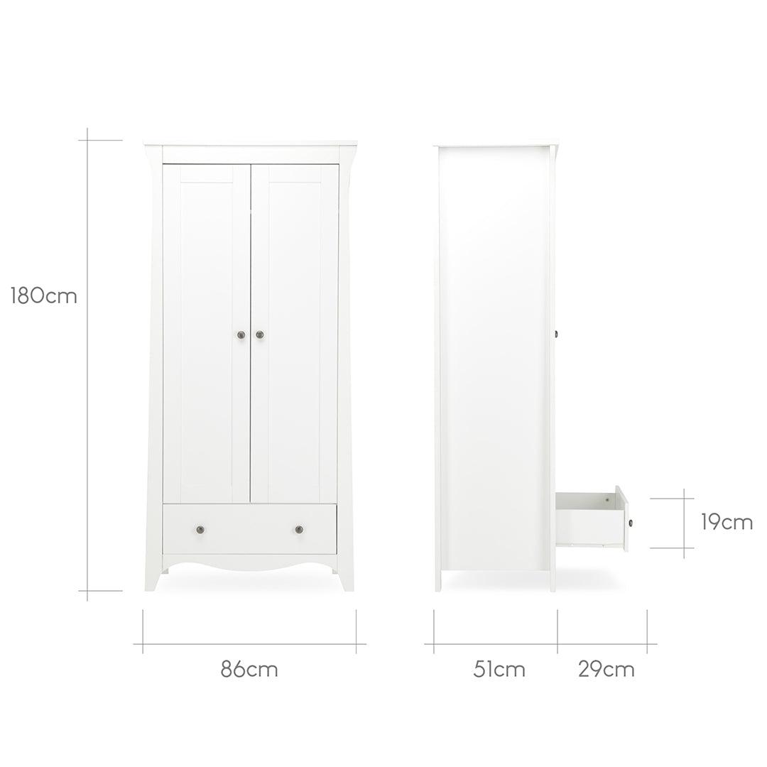  CuddleCo Clara 2-Door Double Wardrobe - White、mySite、merchandisen