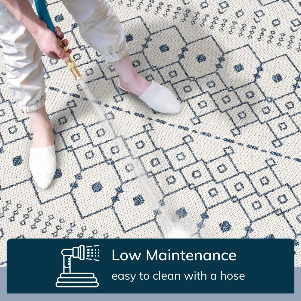 Nord Moroccan Tribal Indoor Outdoor Light Blue Flatweave Rug、mySite、gigharbornorthrealestate