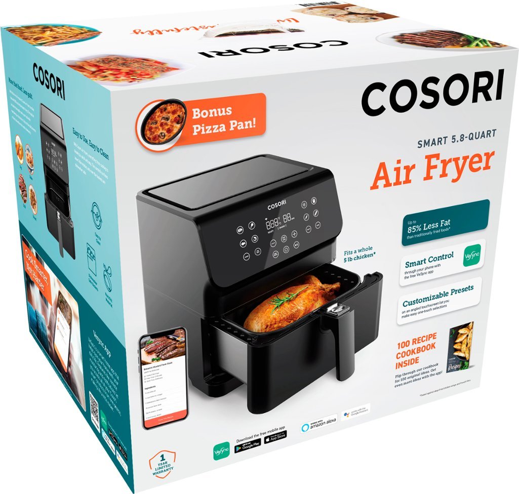 Pro XLS II Smart 5.8-Quart Air Fryer with Pizza Pan - Black、mySite、fannypackpong
