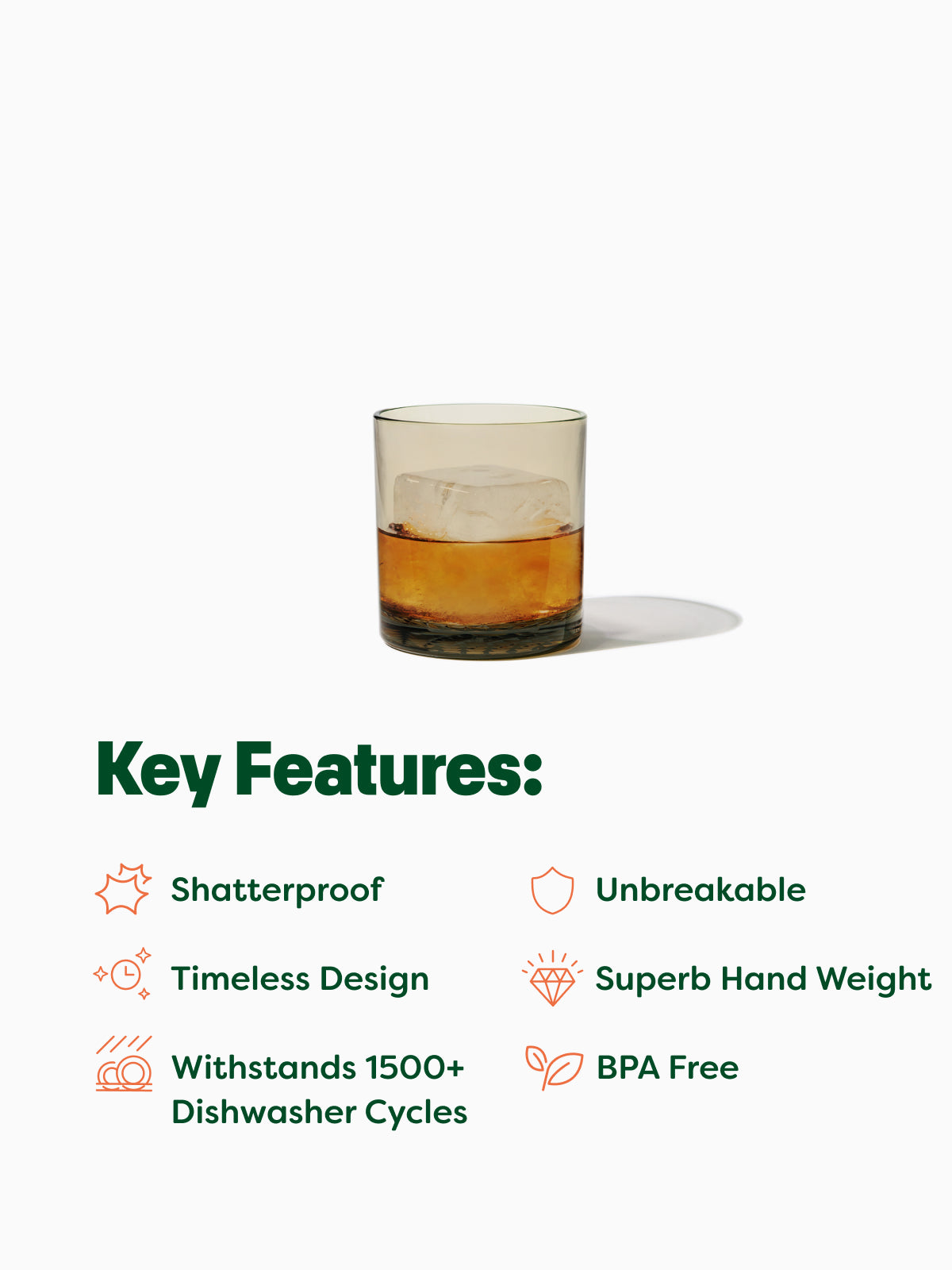 RESERVE 12oz Old Fashioned Color Series Tritan Copolyester Glass Smoke - Bulk、mySite、camillekostekn