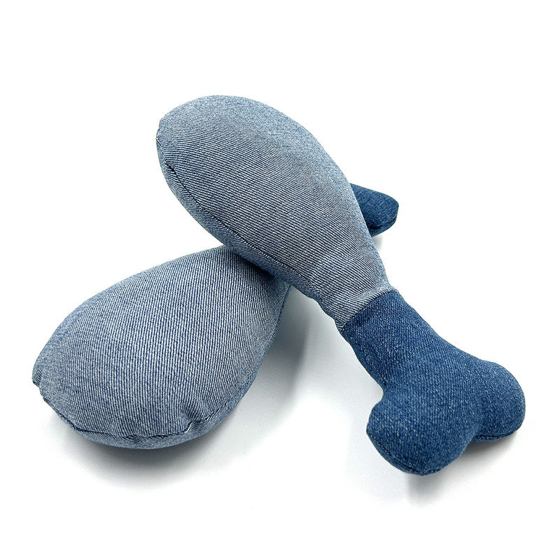 Denim Drumstick Dynamo Toy For Dogs | Blue、mySite、camillekostekn