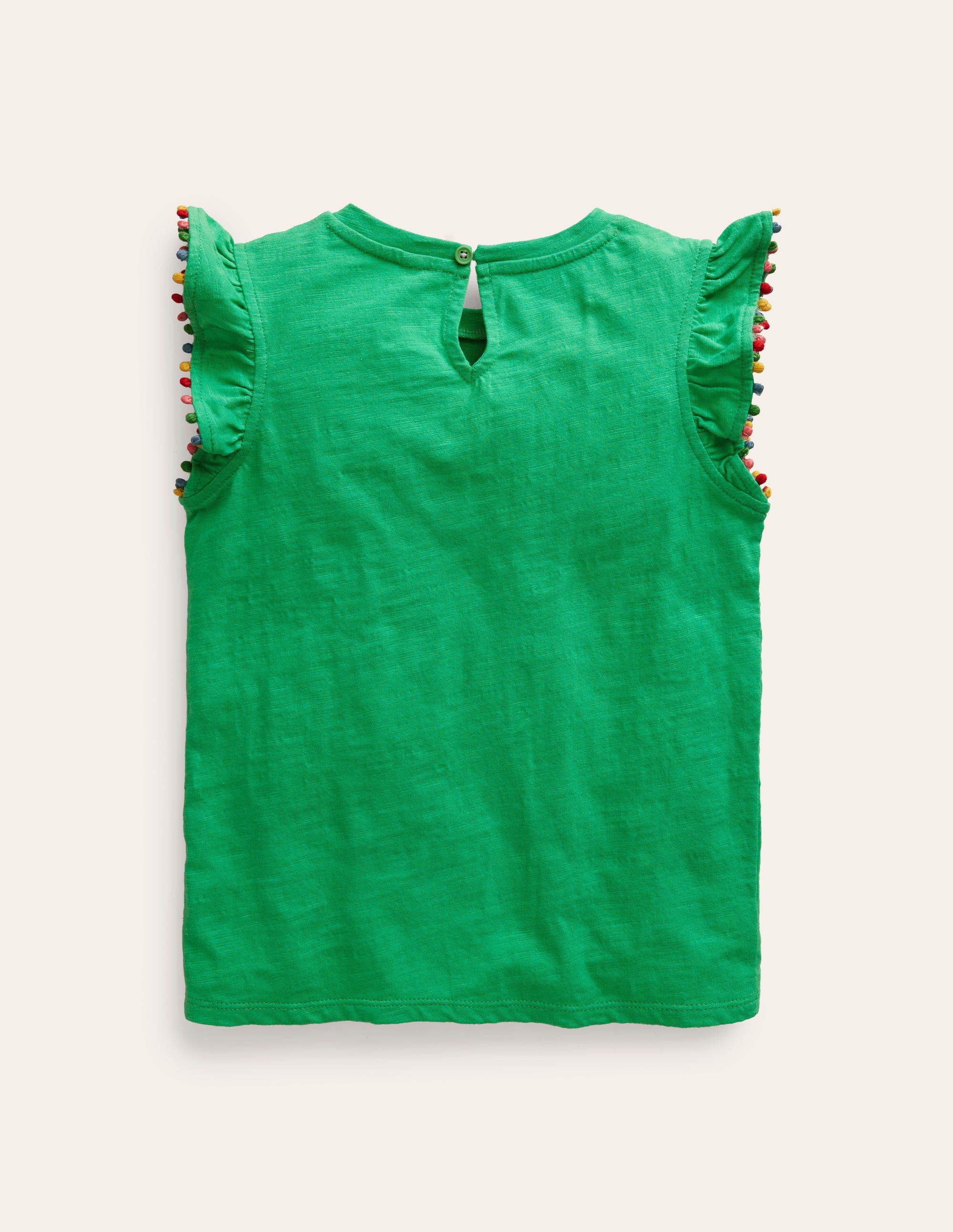  Pom Trim T-Shirt-Pea Green、mySite、ashleygrahame
