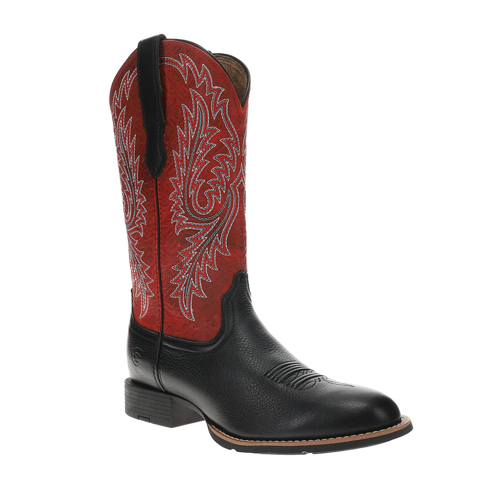 Round Up StretchFit Embroidered Wide Square Toe Cowboy Boots、mySite、gtrtttuynbv