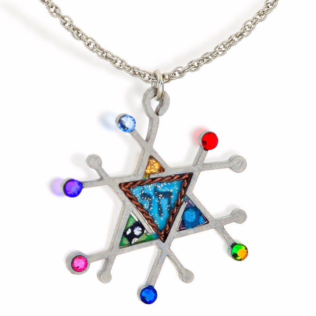 Full of Life Seeka Modern Judaic Star & Chai Necklace、mySite、topwebapps