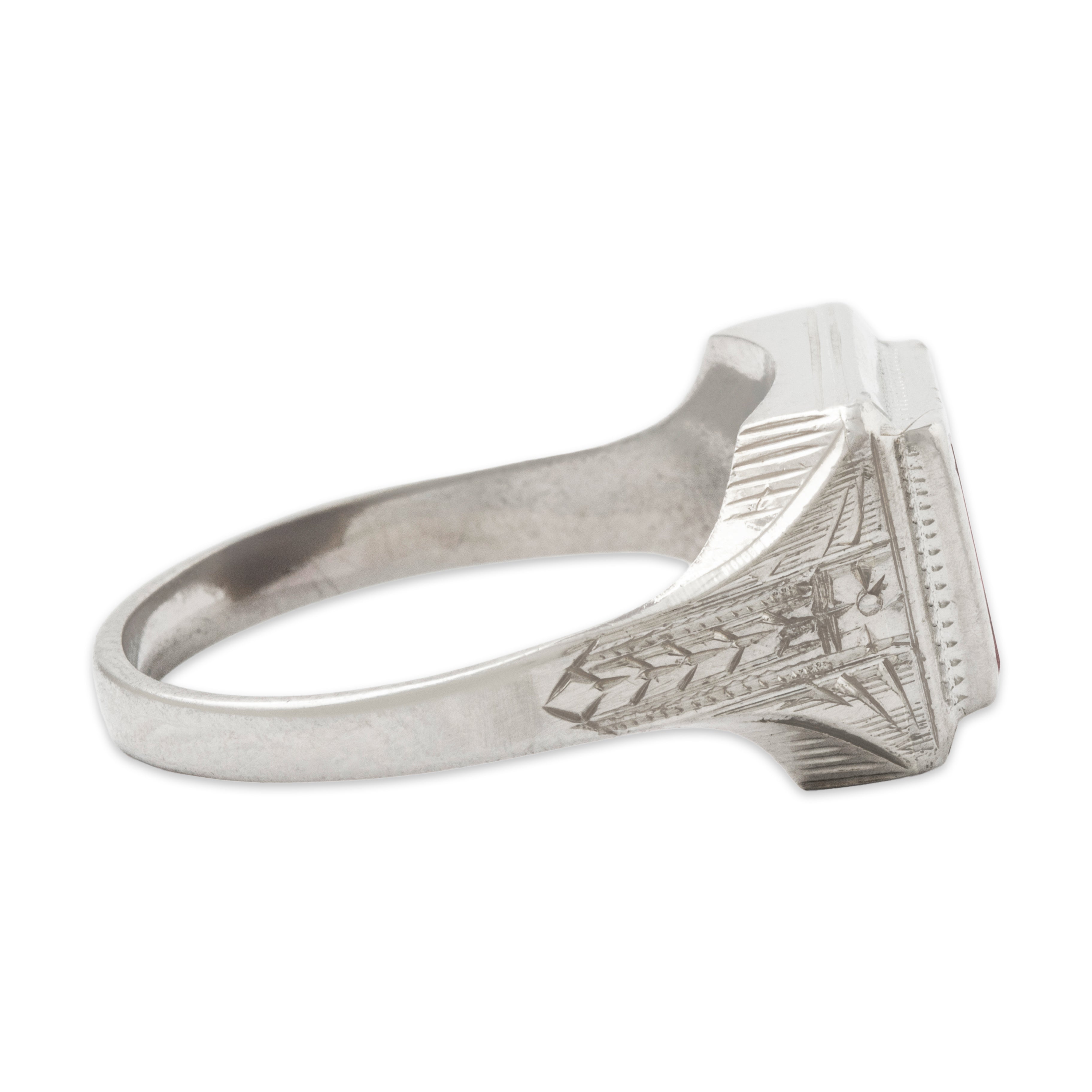 Vintage 10k White Gold 2.7ct Synthetic Ruby Radiant Crimson Ring 9.50、mySite、hinf8tx79