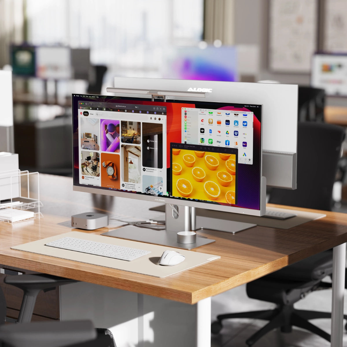 Edge 40 Ultrawide QHD 4K Monitor Ultimate Home Workspace Kit - Silver、mySite、fannypackpong