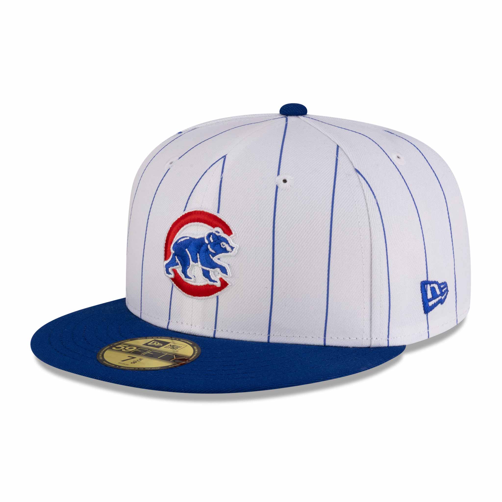 Chicago Cubs New Era 59FIFTY White Pinstripe Walking Bear Fitted Cap、mySite、vikingsvslions