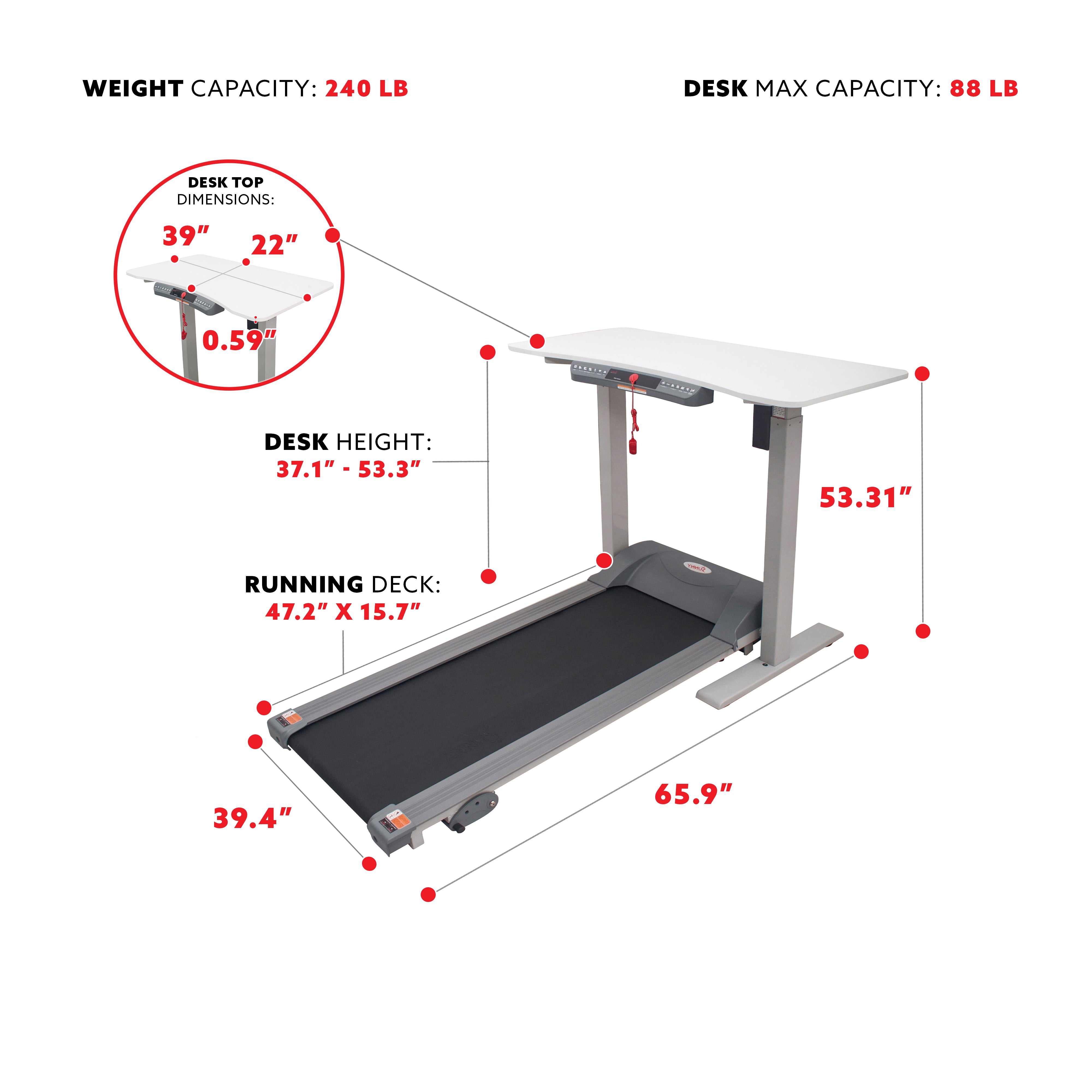  Treadmill with Detachable Automated Desk、mySite、ghnorth