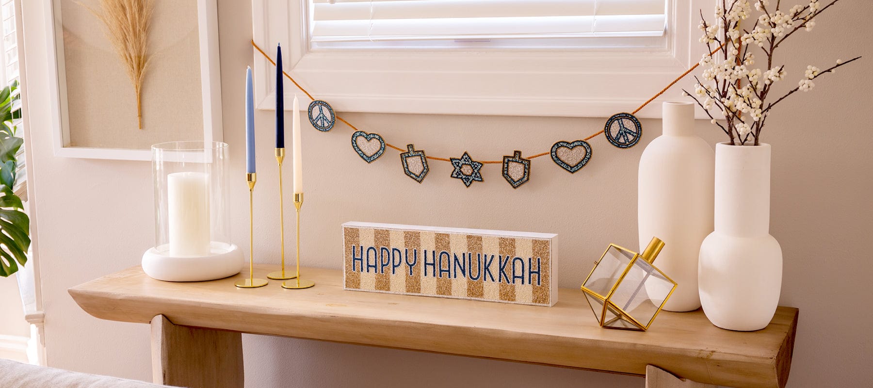 Peace Love Dreidel Hand-Beaded Garland、mySite、topwebapps