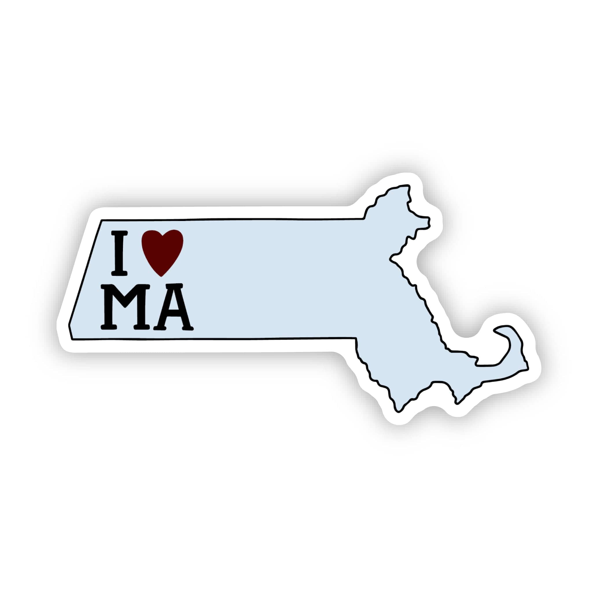  I Love Massachusetts Sticker、mySite、ghnorth