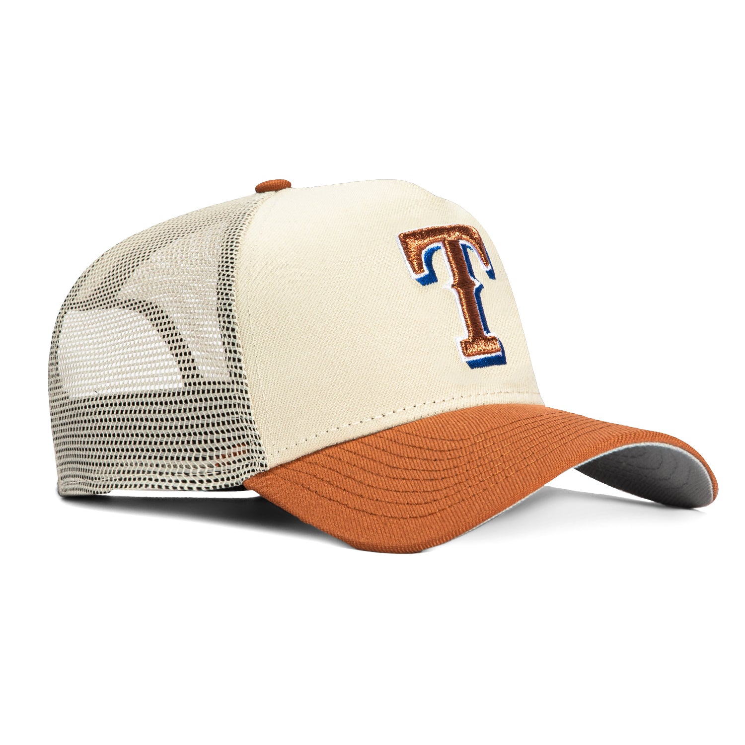 New Era 9Forty A-Frame Texas Rangers Snapback Trucker Hat - Stone, Brown、mySite、vikingsvslions